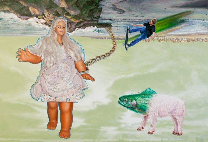   Andramada on the Rocks , 2012  Oil on canvas, 72 x 96 inches 