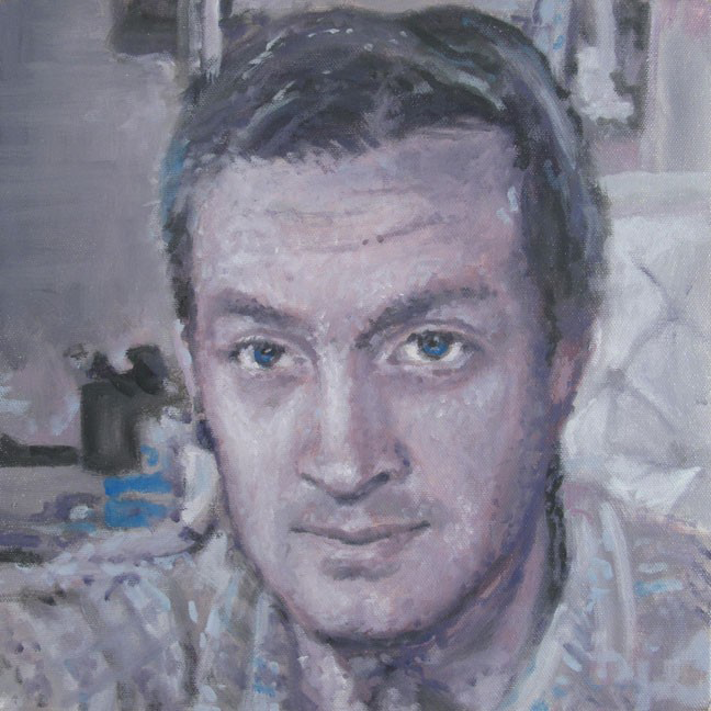   Me &amp; Bob , 2012  Oil on canvas, 12 x 12 inches 