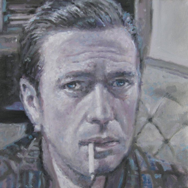   Me &amp; Humphrey , 2012  Oil on canvas, 12 x 12 inches 