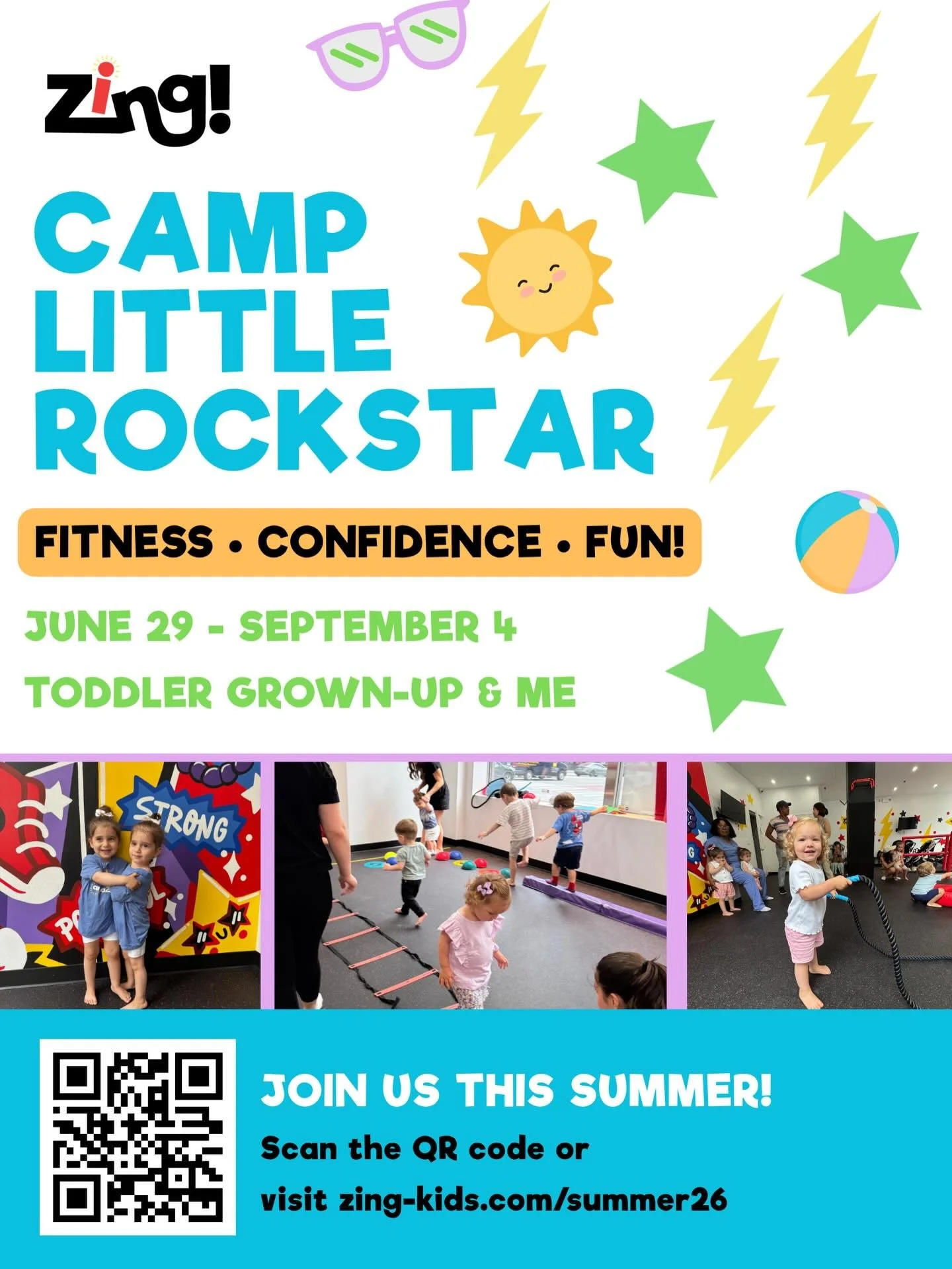 📢Calling all toddler families☀️

Alongside our amaZING Fit Tots classes, we&rsquo;re so excited to introduce Camp Little Rockstar 😎

This grown-up &amp; me camp is perfect for toddlers who thrive on movement, play, and connection&mdash;while buildi