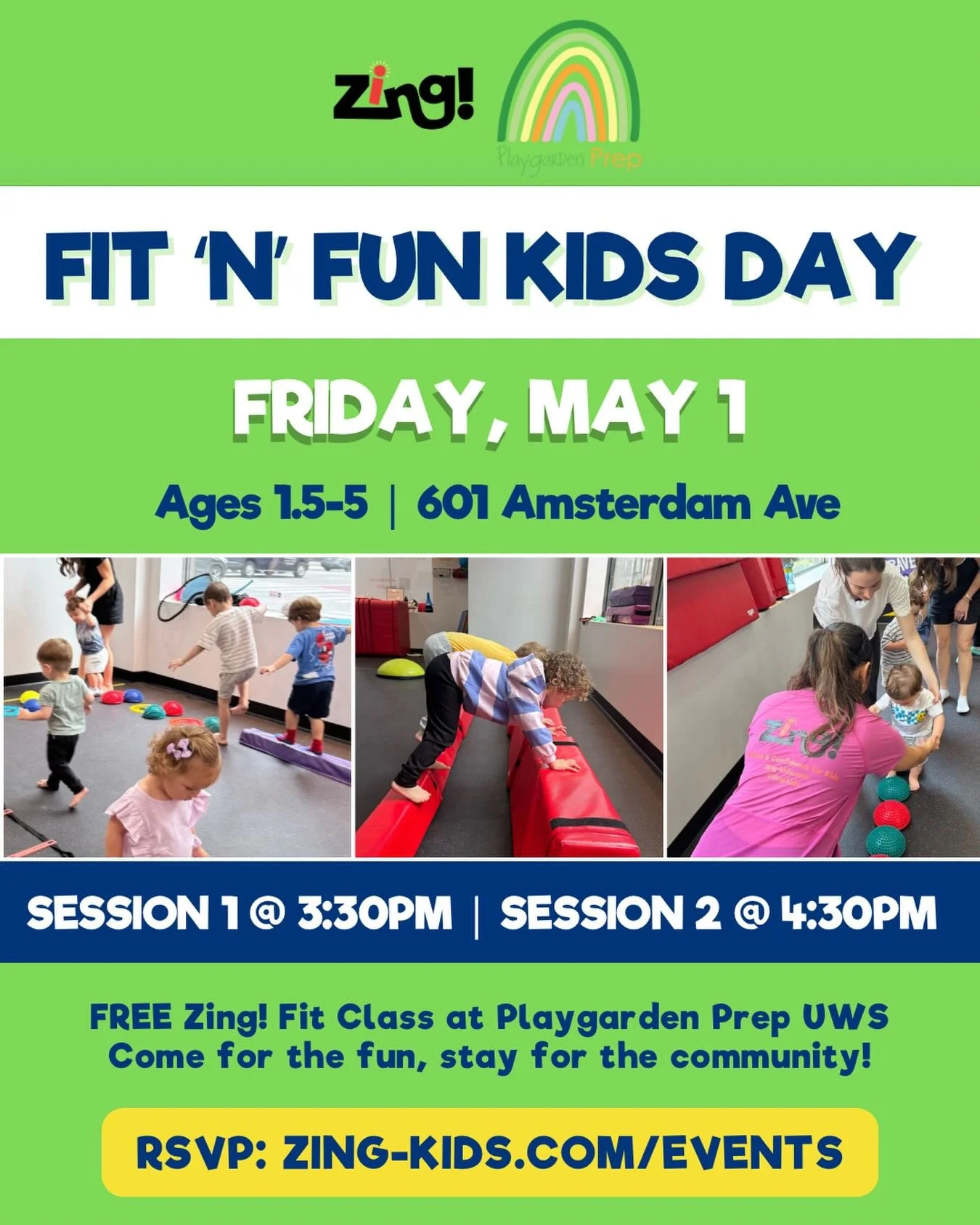 ☀️CALLING ALL UPPER WEST SIDERS☀️

We&rsquo;re hosting two FREE pop-up classes at the *NEW* @playgardenprep on the UWS this Friday😅

💪Get out &amp; get moving with us! Here are the deets:

🗓️Friday, May 1

⏰Session 1 @ 3:30PM (almost full!) and Se