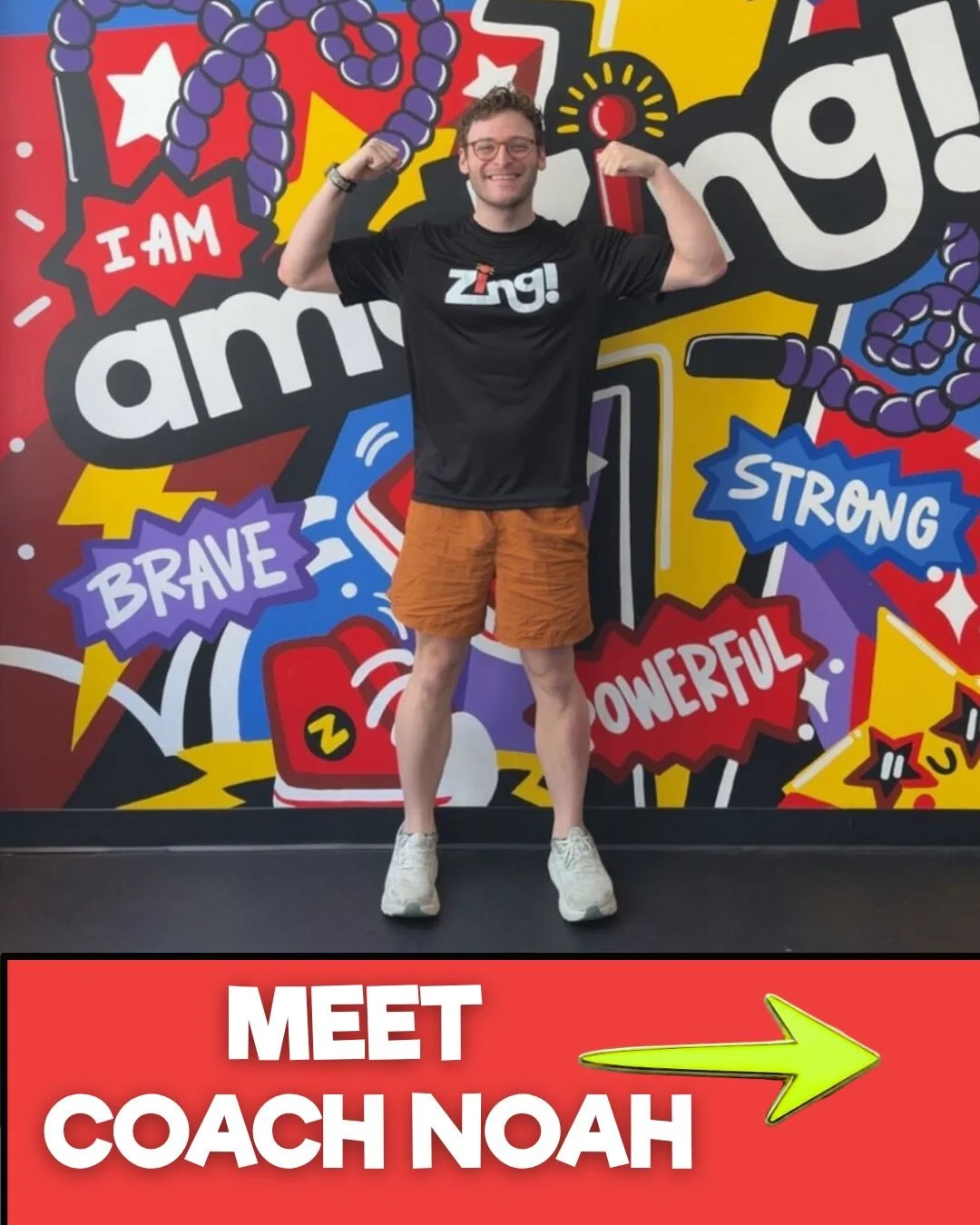#TeamTuesday | MEET COACH NOAH 💥

Coach Noah joined us at the start of the year and has been bringing the energy ever since!

We all ❤️ Coach Noah&mdash;and your kids will too. Athletic and theatrical, Noah blends music, creativity, and movement int