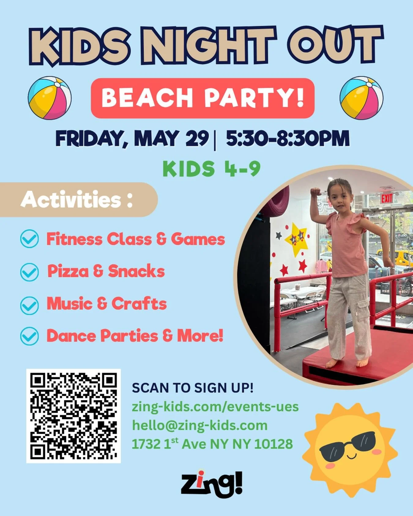 All of this rain has us thinking about sunnier days ahead!😎

THIS FRIDAY 5/29 is our Kids Night: BEACH PARTY 🏝️☀️

Drop the kids off with us for an amaZING night of movement, beach-themed games &amp; crafts, music &amp; dancing, pizza and more! 🍕?