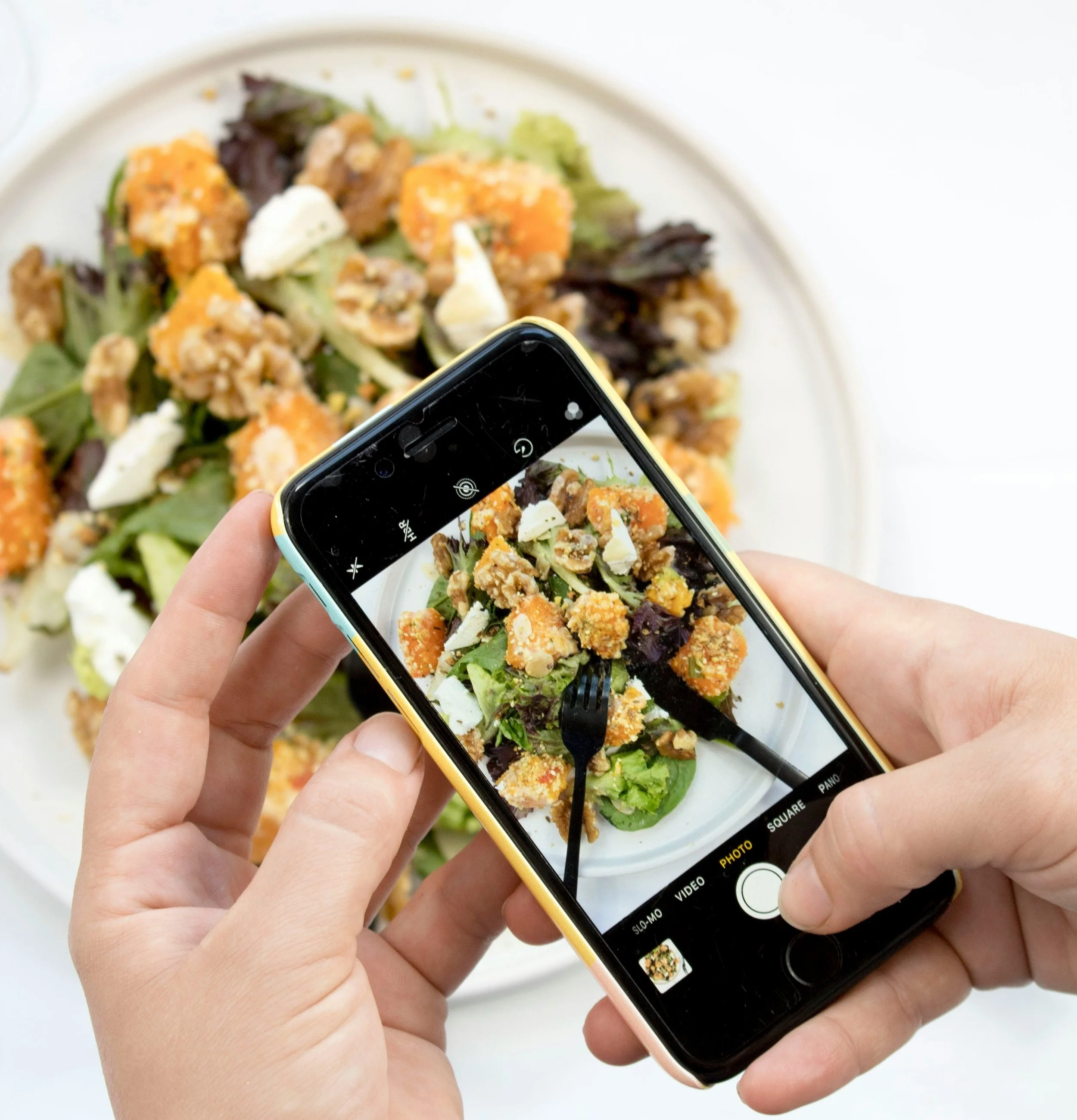 Taking Photo of Nutritious Plate of Food