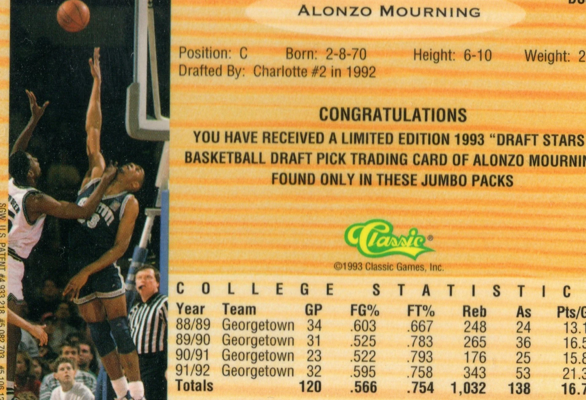 1993 Classic Draft Picks Chromium Draft Stars #DS36