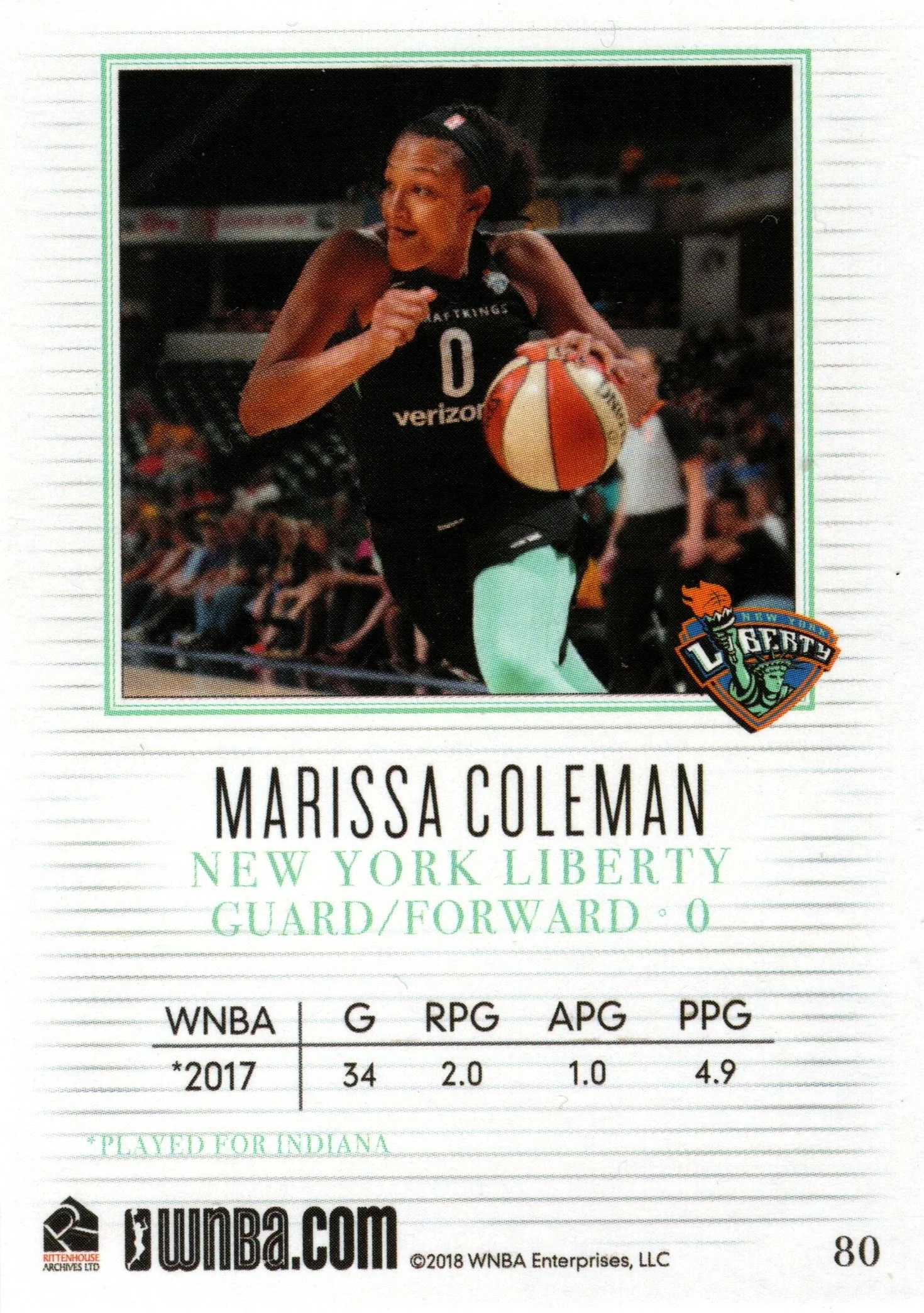 2018 Rittenhouse WNBA #80