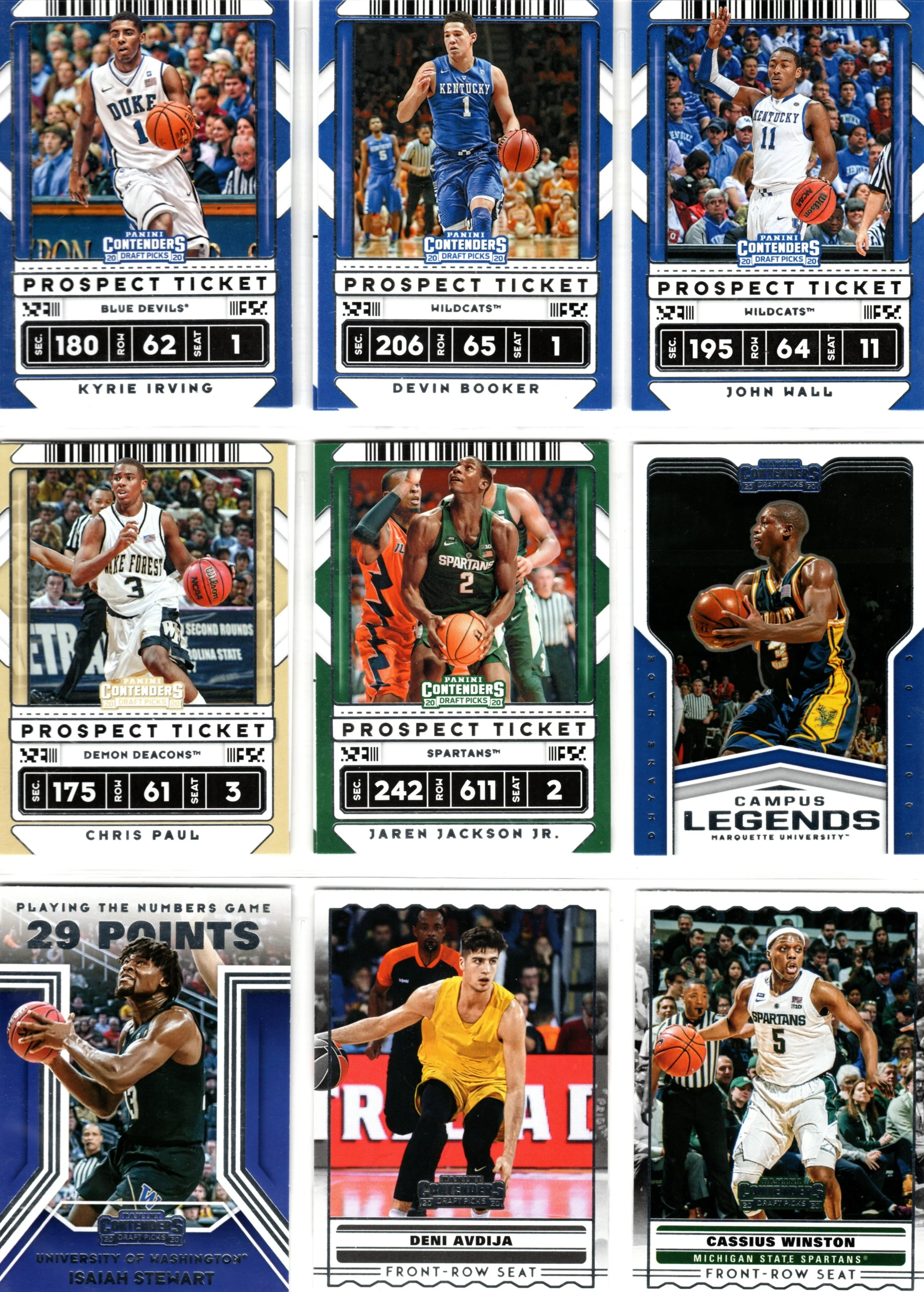 2020 Panini Contenders Draft Picks page 1