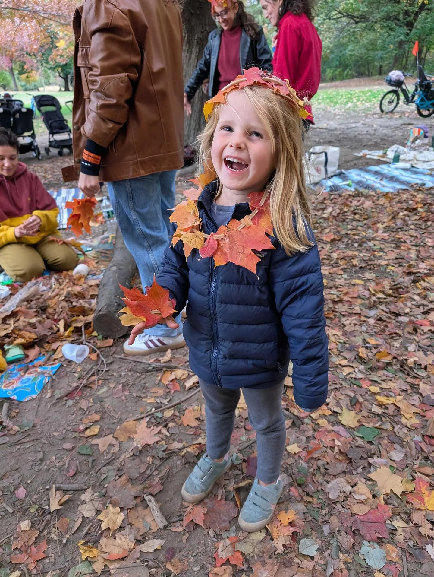 We celebrated the season at our annual Fall Leaf Gathering last night!! As a school community we gathered in Prospect Park to share some time together. To ring in the season we sang songs together, made maple leaf crowns, read stories, played with ho