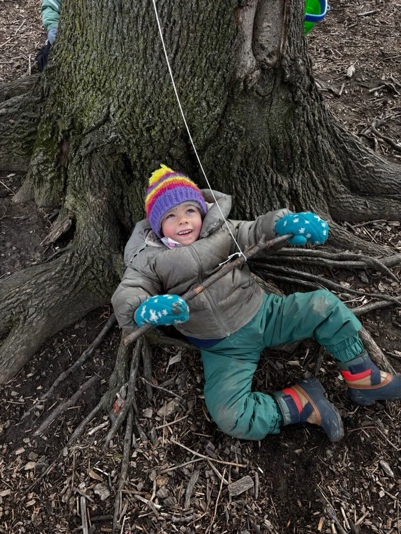 Spring was in full bloom during the Pigeon&rsquo;s (3s class) trip to the park this week. While riding in the wagon, the children spotted many budding flowers, curiously asking if they were seeing daffodils or tulips.

Once at the park, the group rem