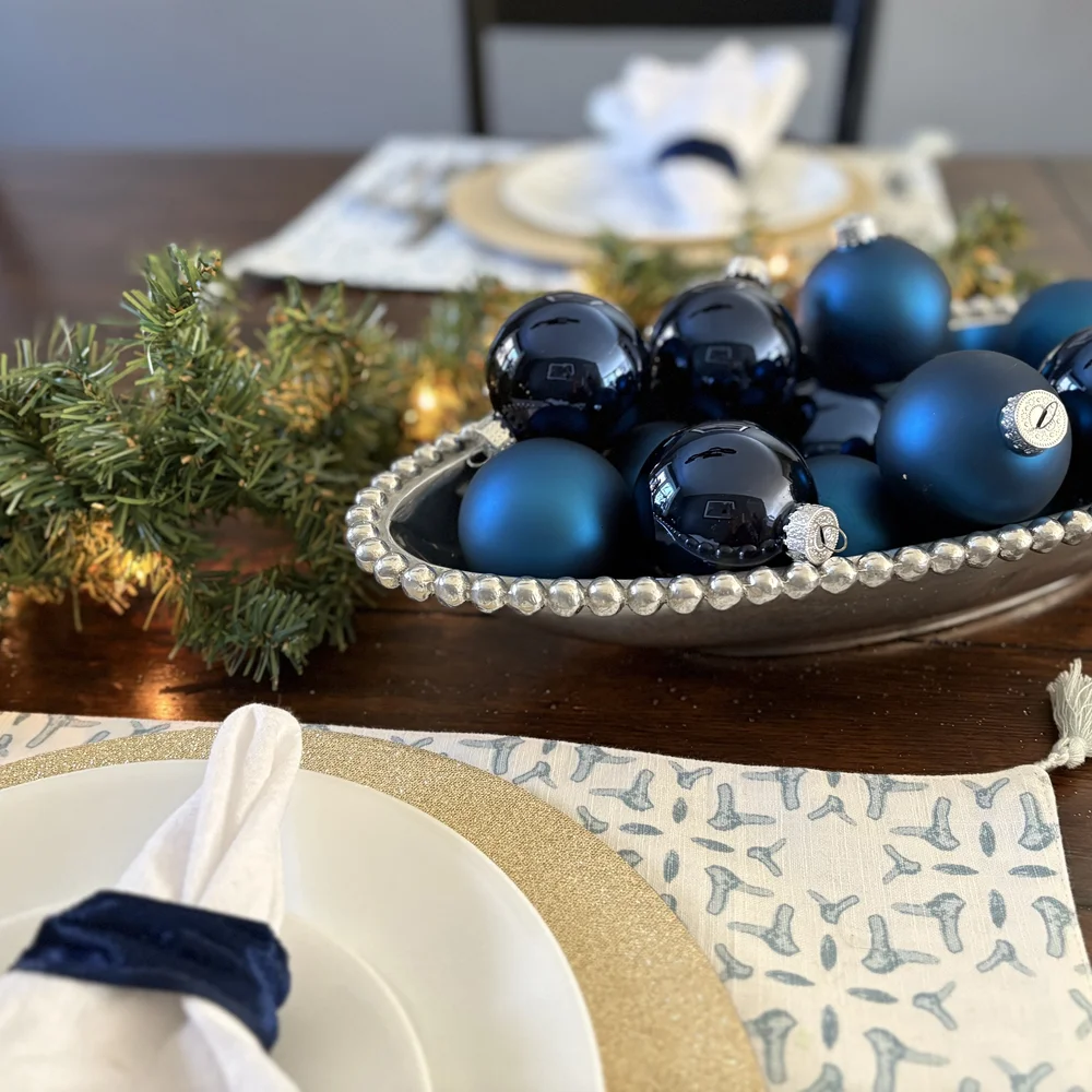 Used extra ribbon for inexpensive napkin rings