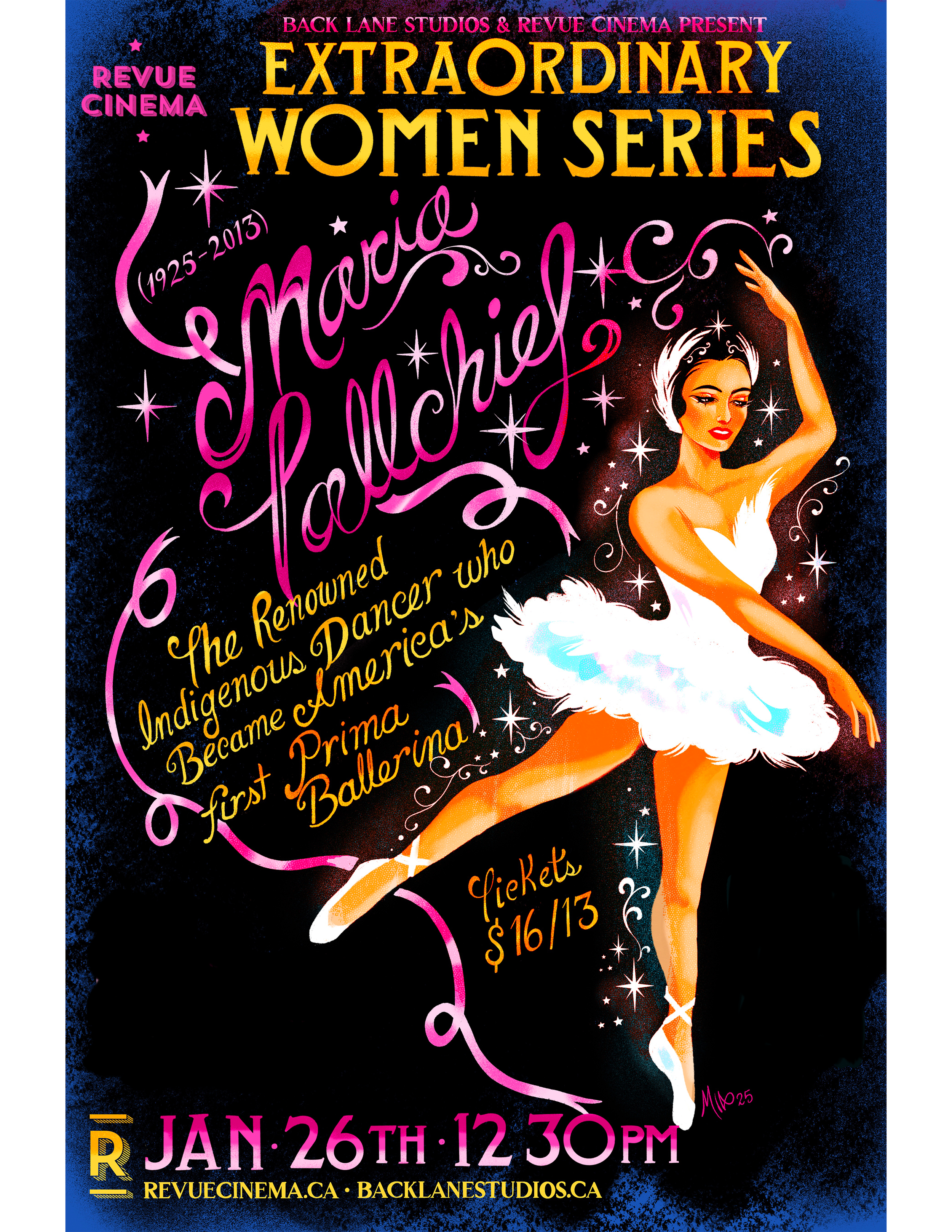 REVUE CINEMA, "Maria Tallchief" Poster, Jan 2025. 