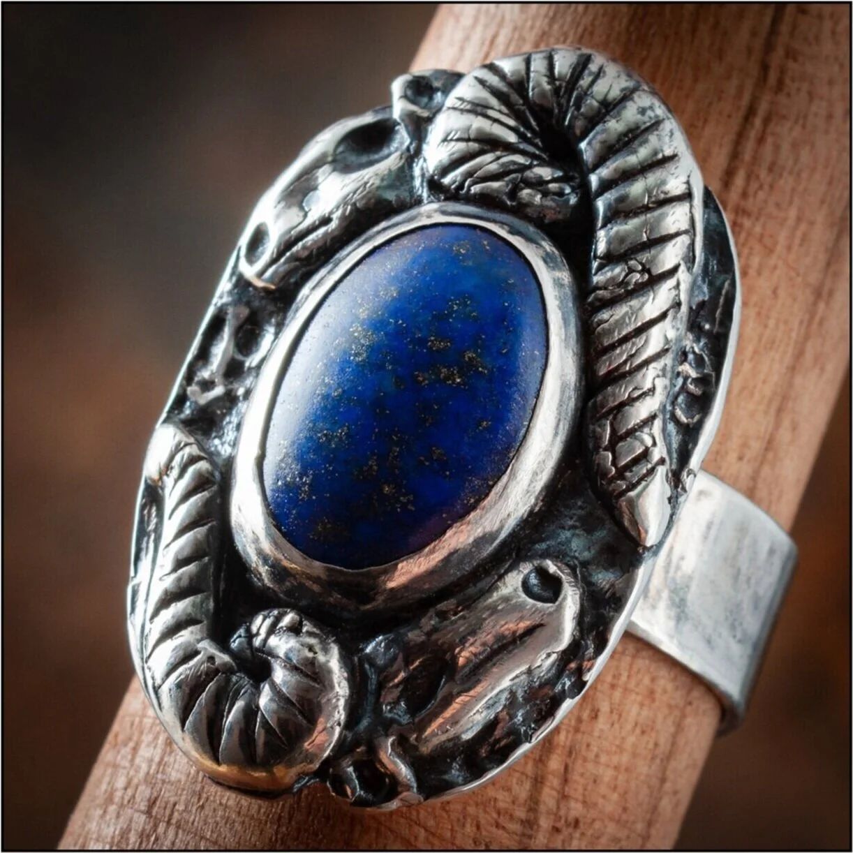 Ram+ring+with+lapis+lazuli+stone