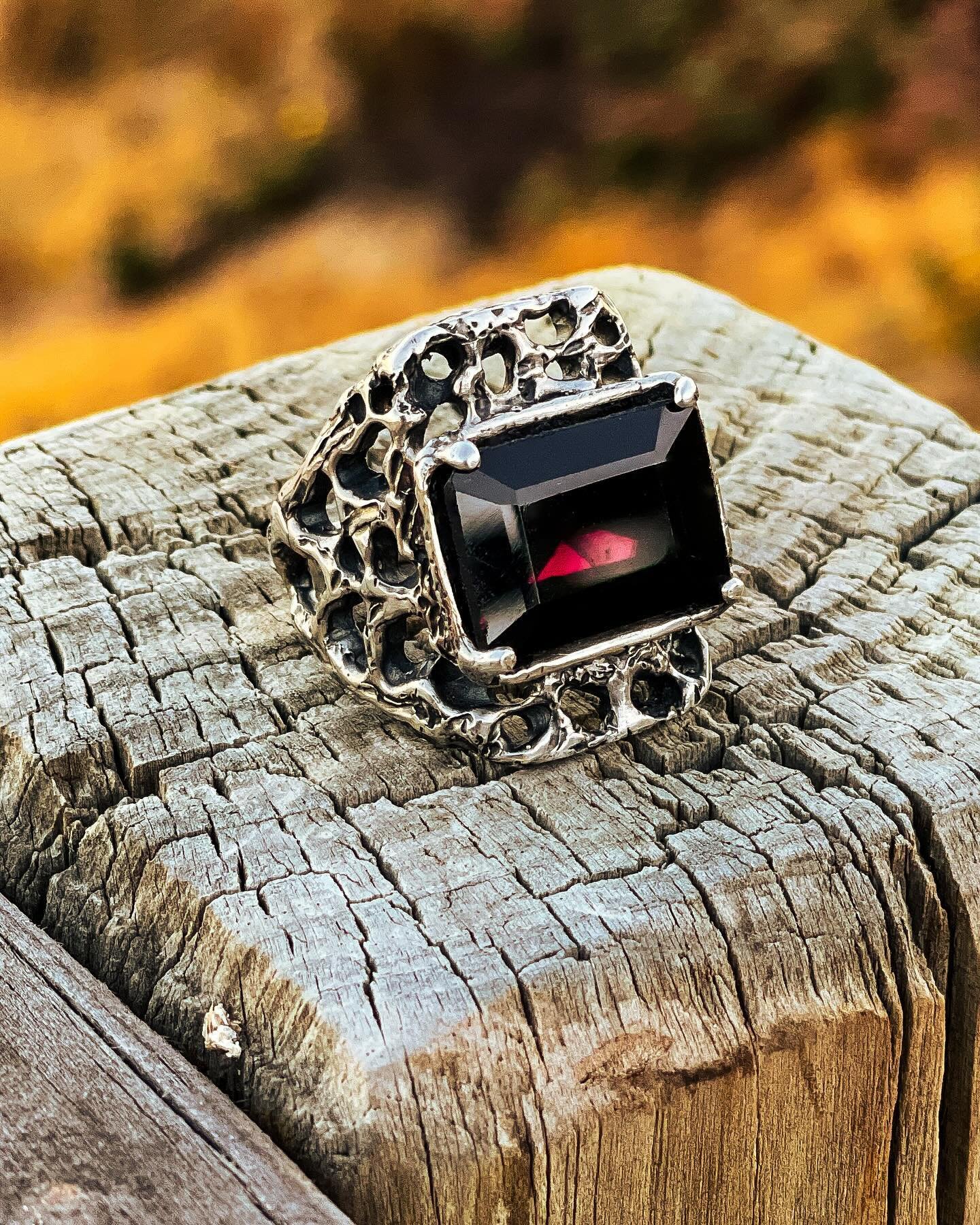 Celebrating 80 vibrantly-lived years. Happy birthday, Dad! A bold ring for a dynamo of a man - me-made sterling silver and garnet. Here&rsquo;s to you ❤️