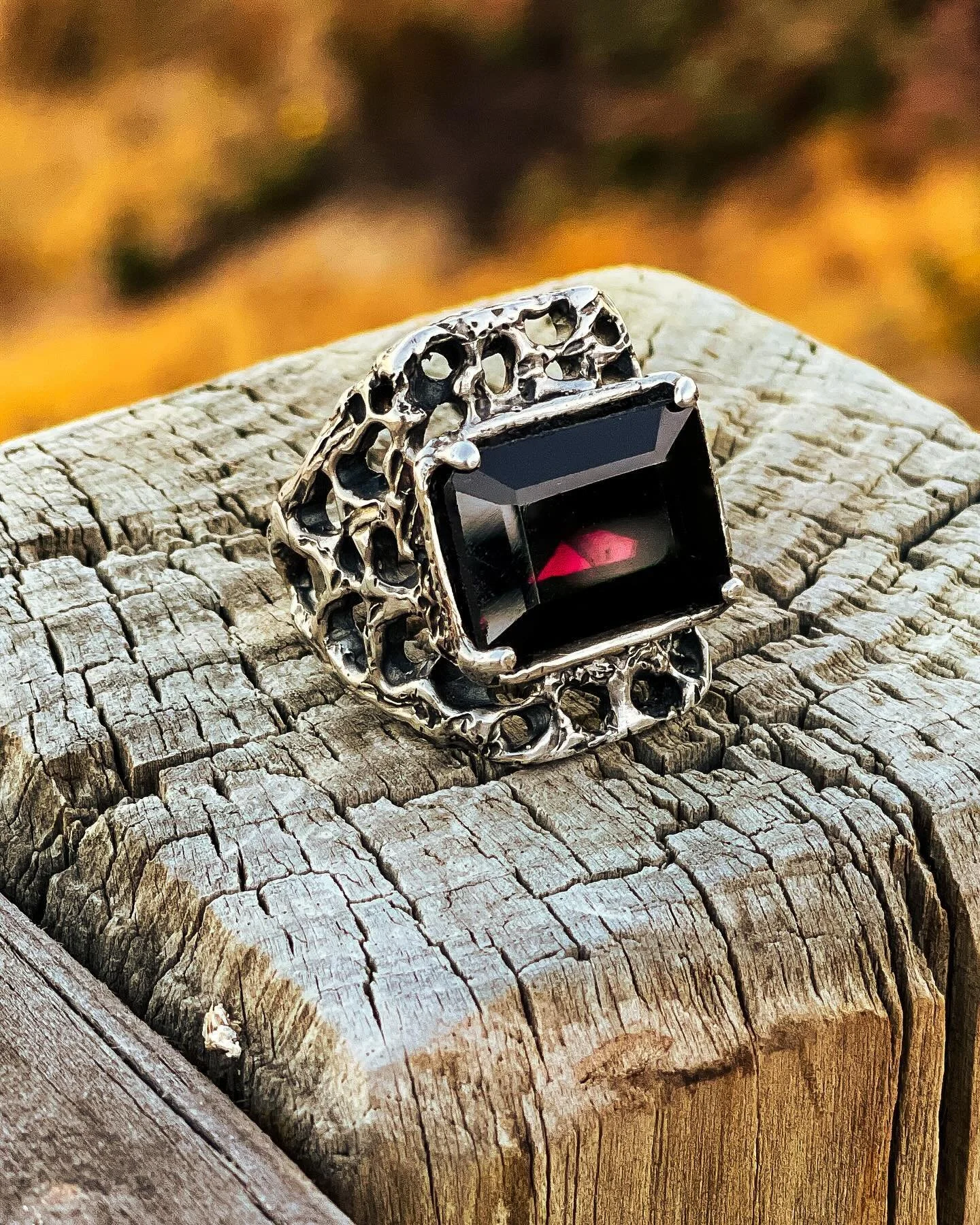 Celebrating 80 vibrantly-lived years. Happy birthday, Dad! A bold ring for a dynamo of a man - me-made sterling silver and garnet. Here&rsquo;s to you ❤️