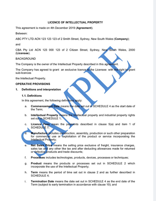 Licensing Agreement (IP)