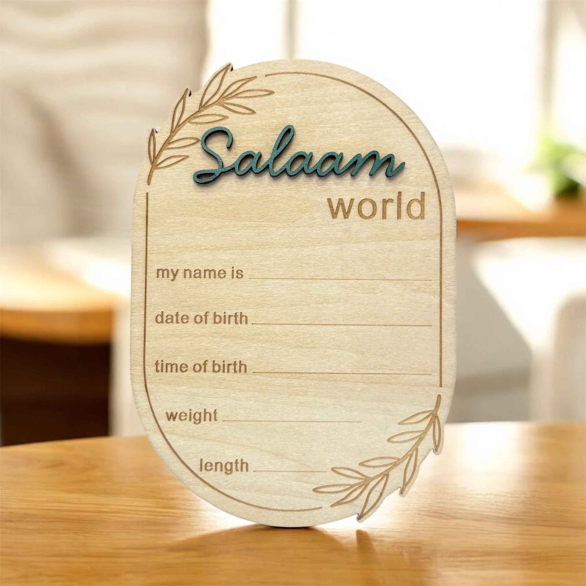 Salaam - Birth announcement- Green