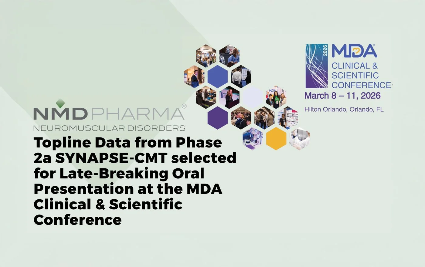 NMD Pharma SYNAPSE-CMT Phase 2a Clinical Study Data Accepted for Late Breaking Oral Presentation at 2026 MDA Scientific &amp; Medical Conference