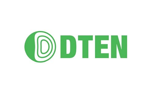 Green logo with a circular design and the word 'DTEN' in bold green letters.