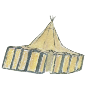 Illustration of the Tipi by the lake