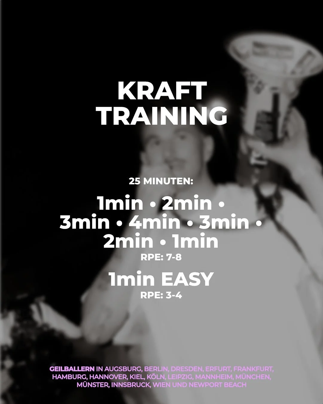 Neue Woche, brandneues Work Out 🔥 Es gibt Pyramiden, aber diesmal auf Zeit. 

Unsere Trainings:
Augsburg: Mi., 19 Uhr @bens_gym
Berlin: Di., 19 Uhr am KRAFTRAUM
Erfurt: Di., 19 Uhr @legrazie.erfurt
Dresden: Mi., 19 Uhr bei @torwirtschaft_dresden, Gr
