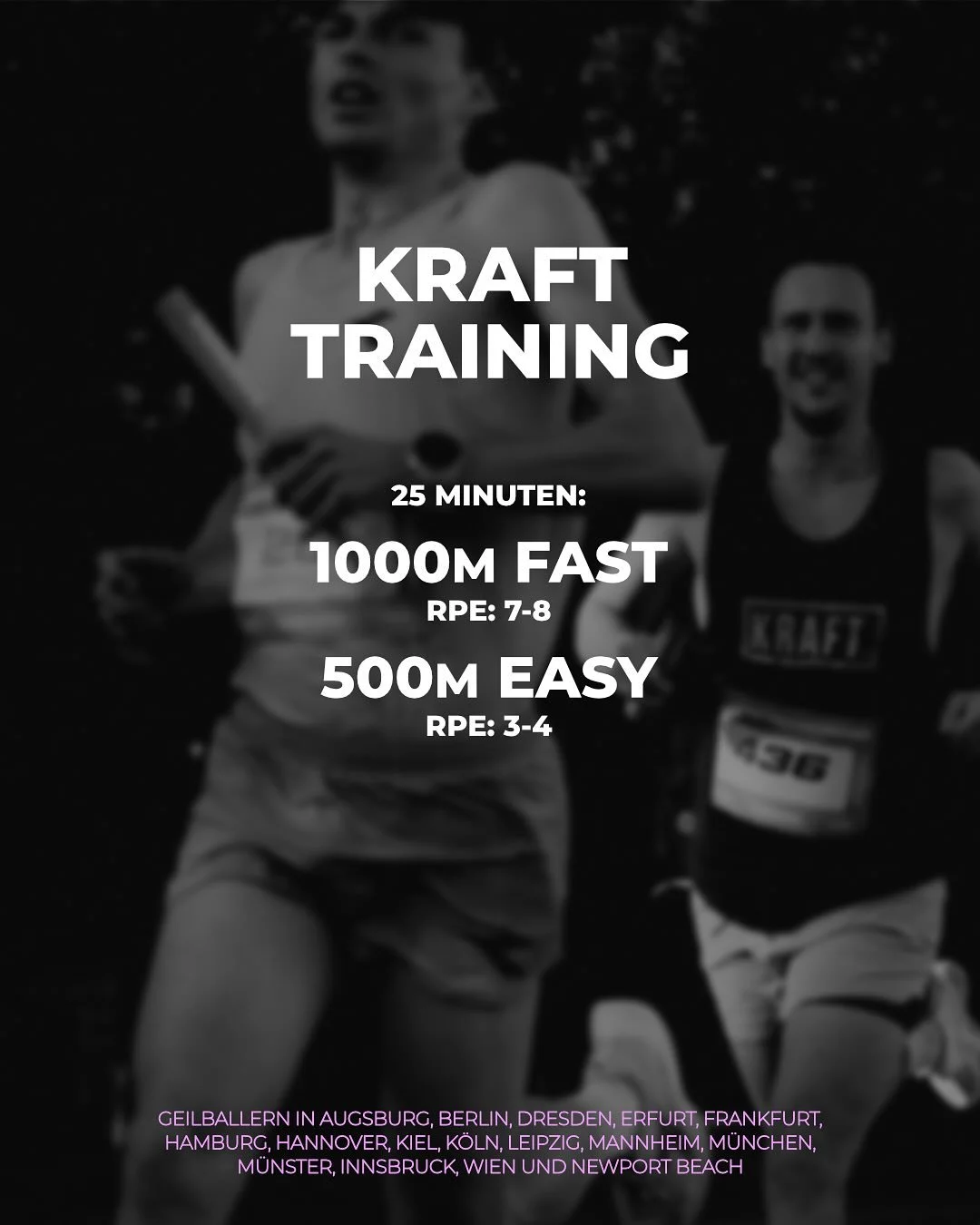1000er stehen aufm Plan 🔥

Unsere Trainings:
Augsburg: Mi., 19 Uhr @bens_gym
Berlin: Di., 19 Uhr am KRAFTRAUM
Erfurt: Di., 19 Uhr @legrazie.erfurt
Dresden: Mi., 19 Uhr bei @torwirtschaft_dresden, Gro&szlig;er Garten
Frankfurt: Do., 19 Uhr @rimedkios