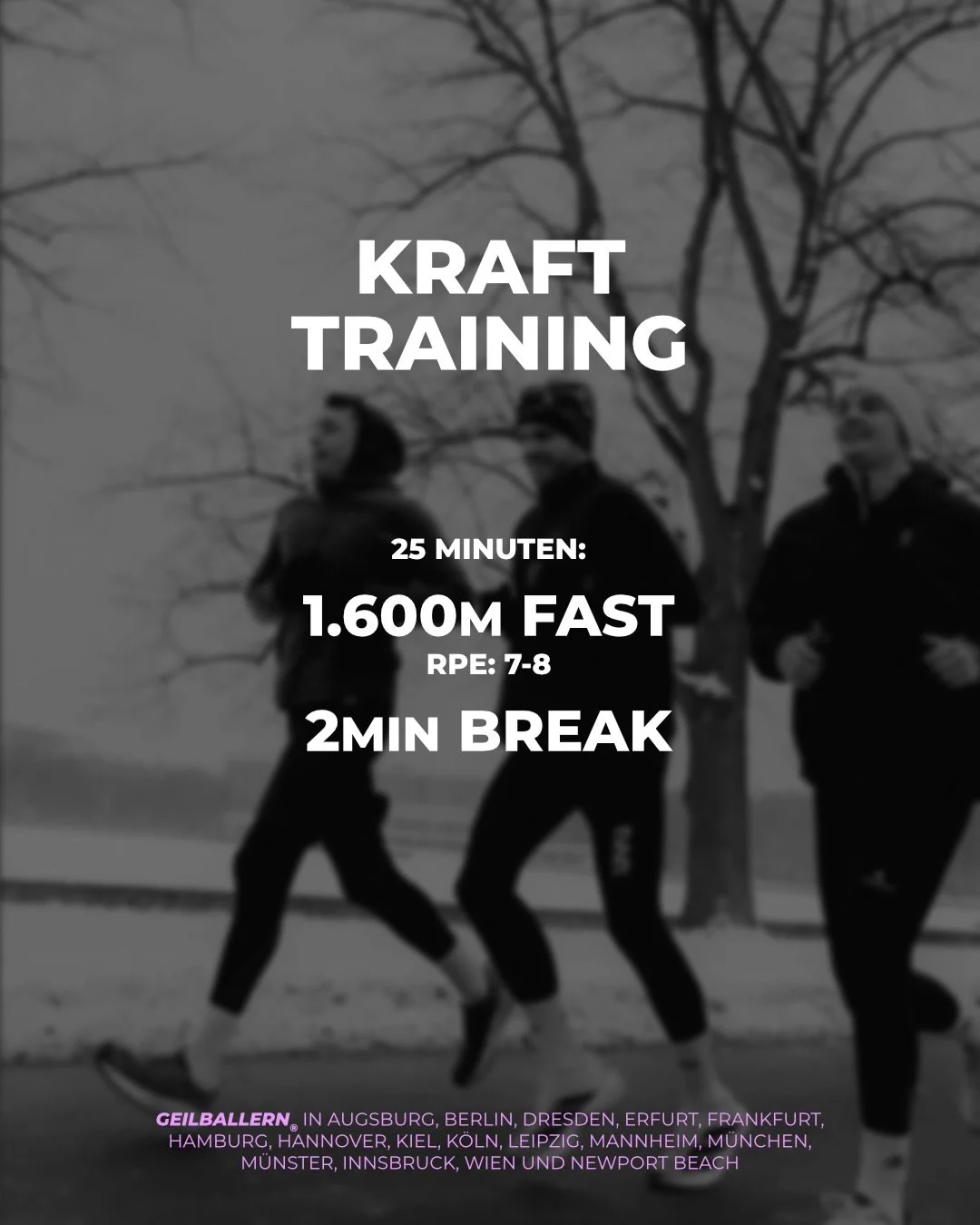 Unser aller Lieblingsworkout steht wieder an: Mile Repeats 🔥

Unsere Trainings:
Augsburg: Mi., 19 Uhr @bens_gym
Berlin: Di., 19 Uhr am KRAFTRAUM
Erfurt: Di., 19 Uhr @legrazie.erfurt
Dresden: Mi., 19 Uhr bei @torwirtschaft_dresden, Gro&szlig;er Garte
