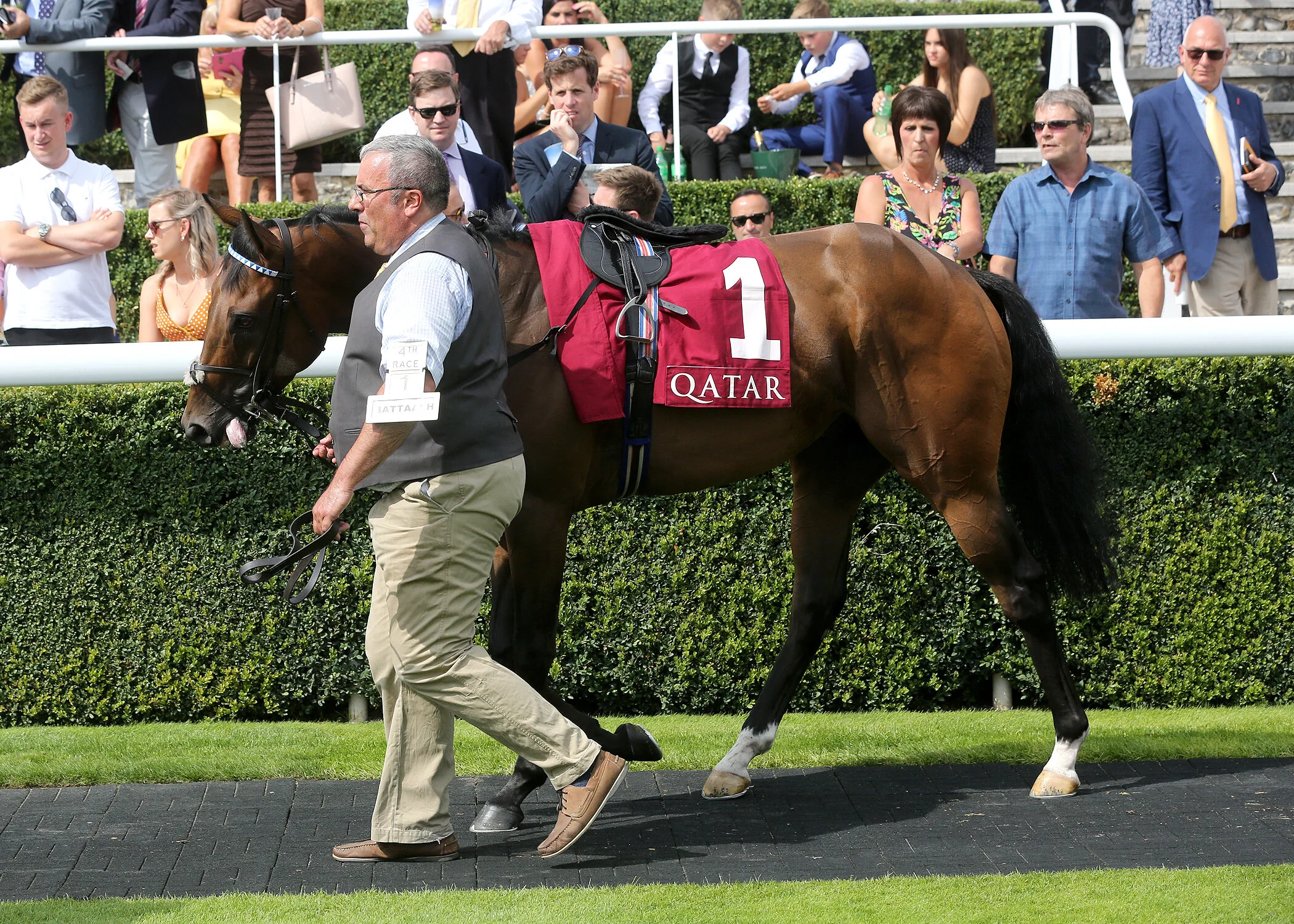 Bob Grace leading up Battaash before the King George Stks