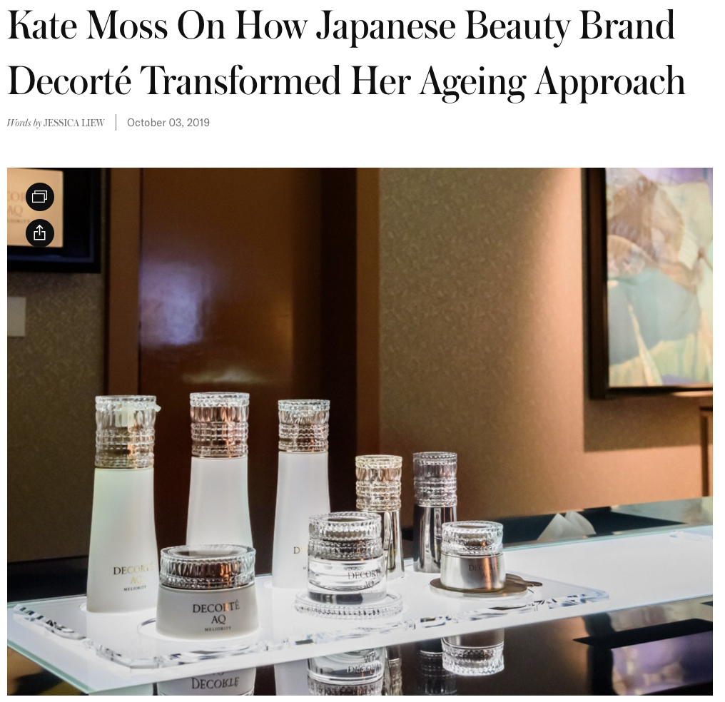 Kate Moss On How Japanese Beauty Brand Decorté Transformed Her Ageing Approach