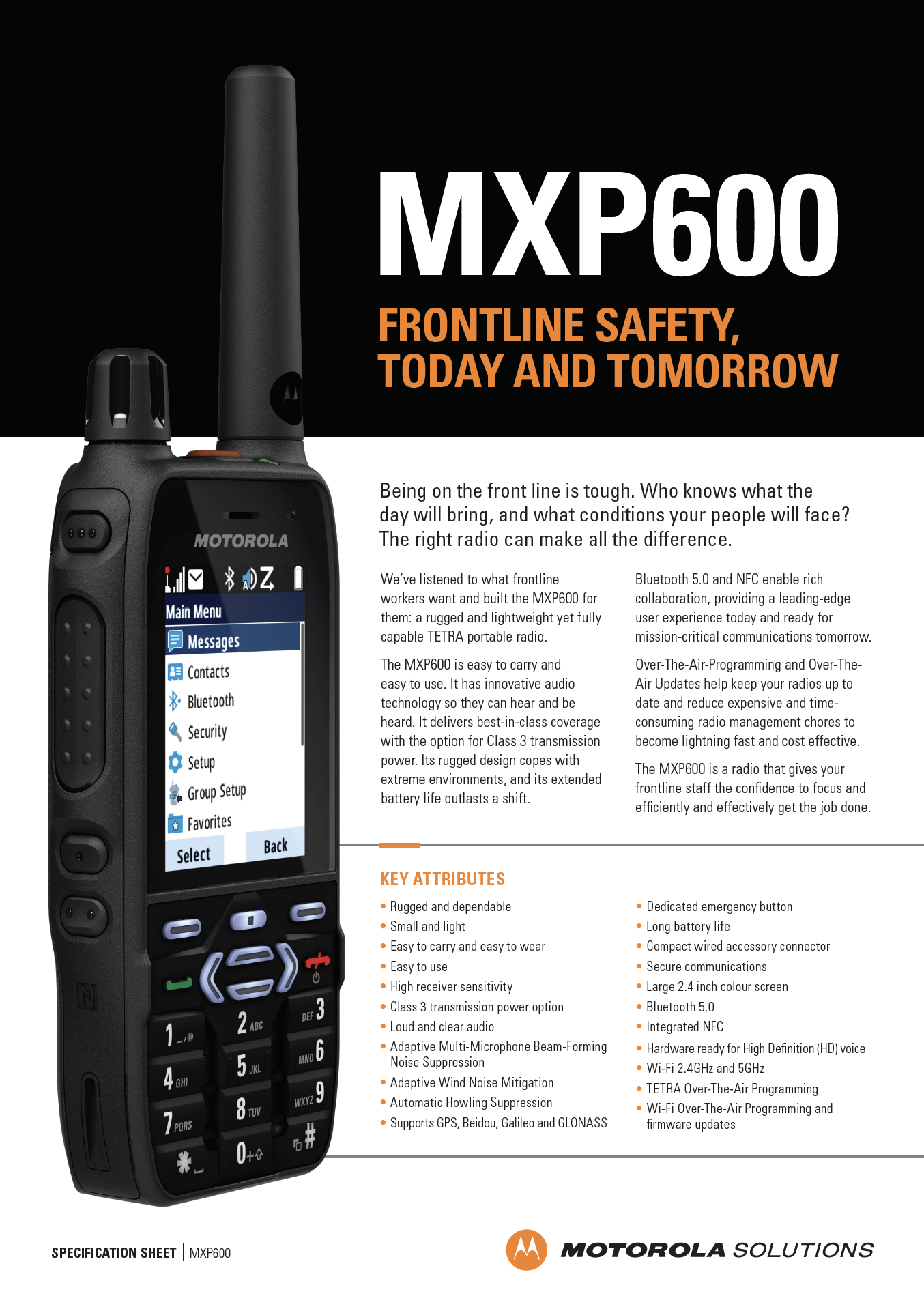 MXP600 SPEC SHEET