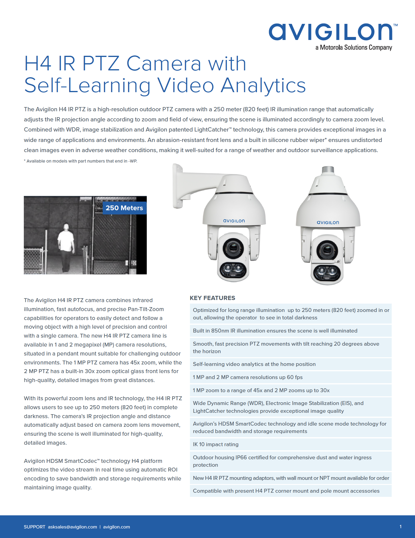 AVIGILON H4 IR PTZ CAMERA WITH ANALYTICS