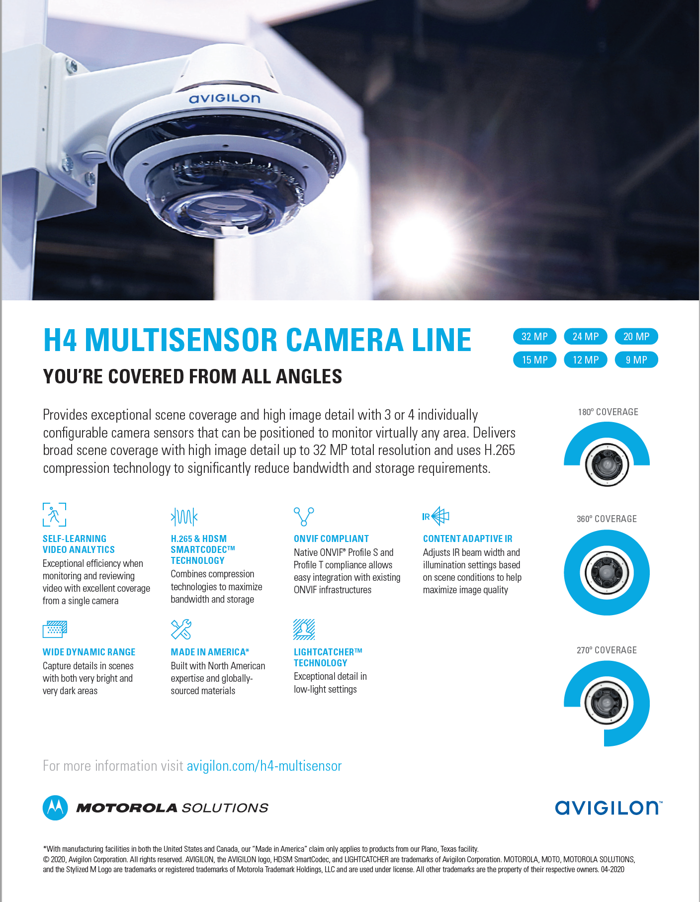 AVIGILON H4 MULTISENSOR CAMERA LINE