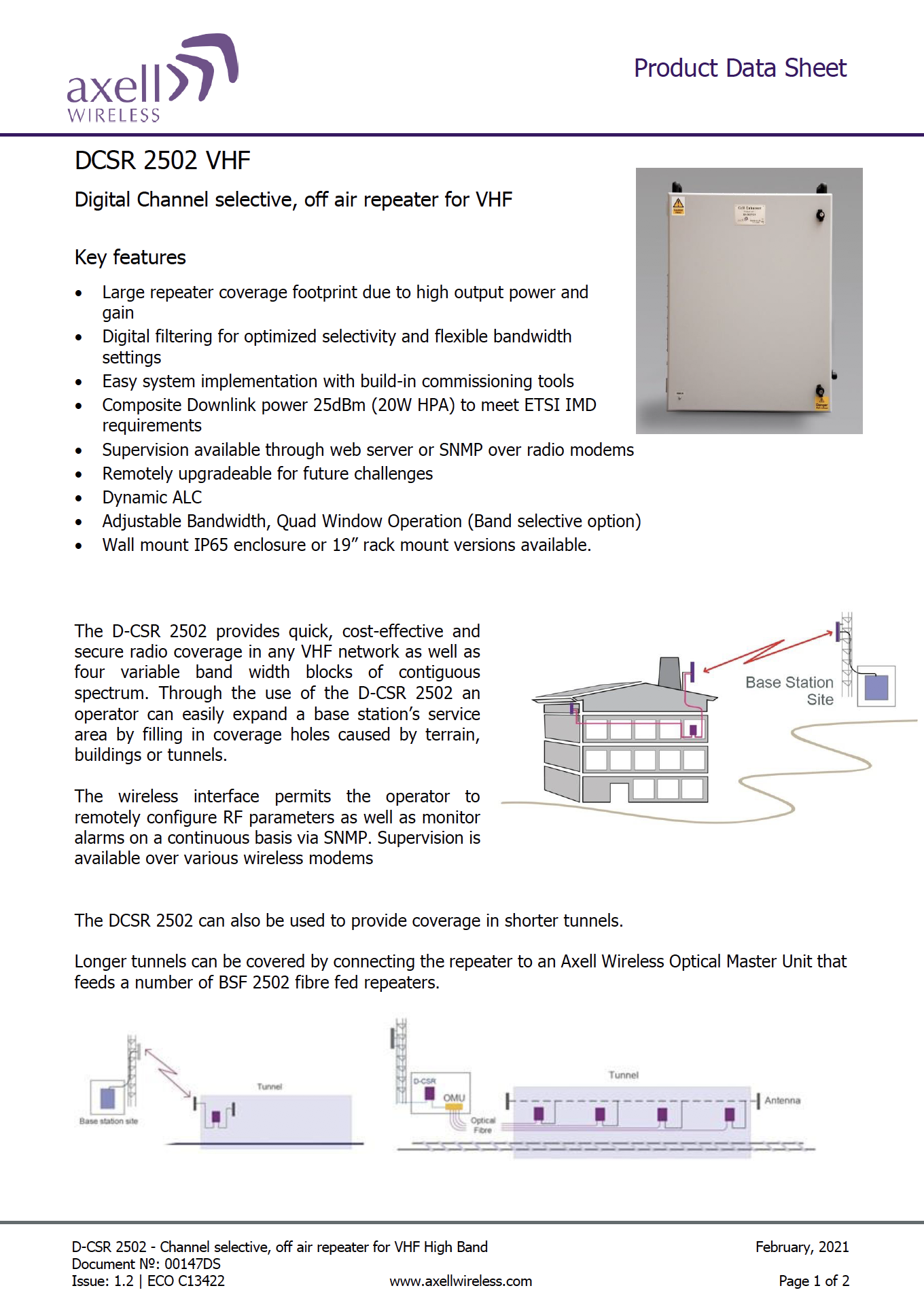 AXELL WIRELESS DCSR 2502 VHF