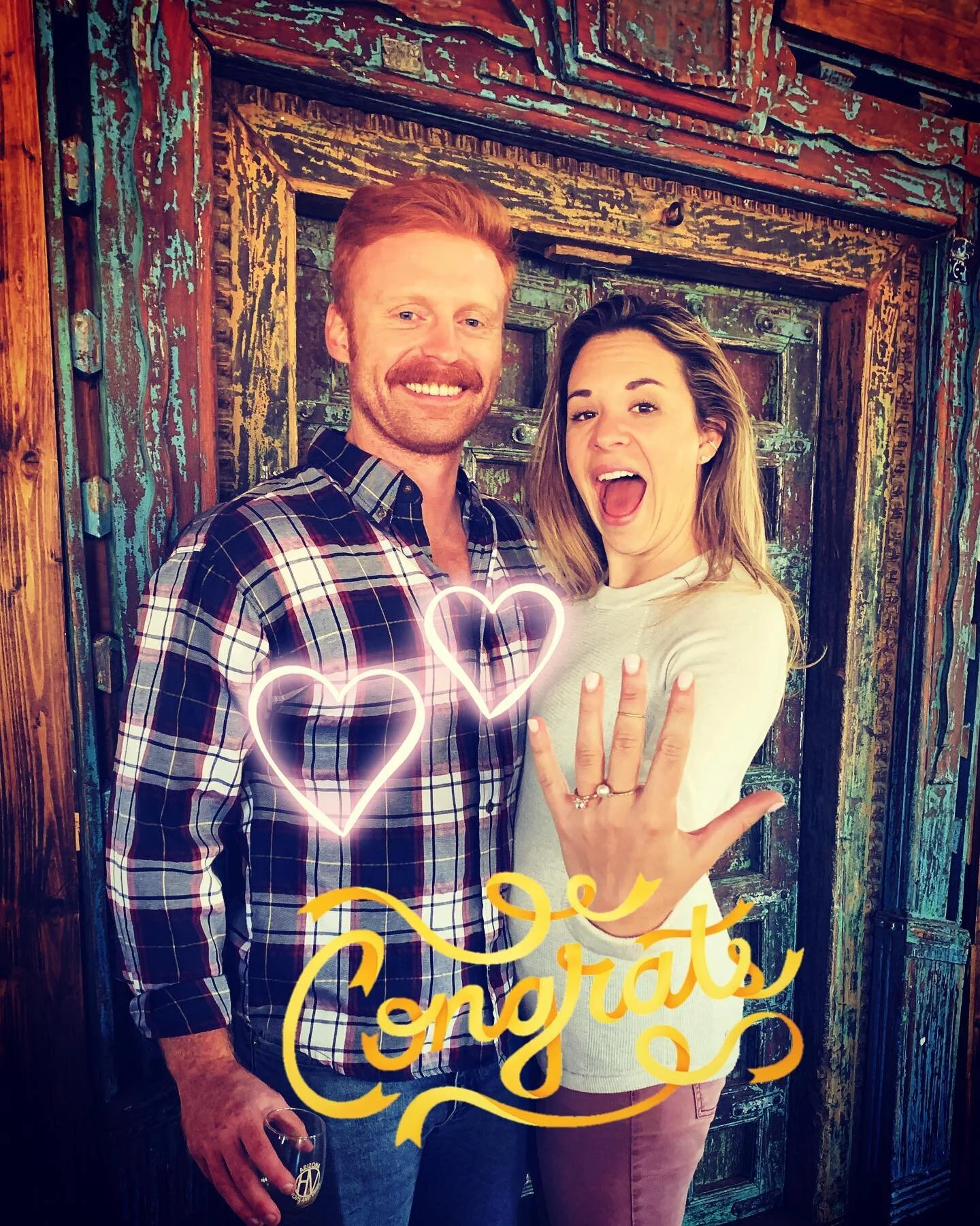Cheers to Garrett and Chantelle! She said YES!! Best wishes for an amazing marriage, and thank you for letting us be part of your story! #engaged #proposal #wedding #azwedding #cheers #azwinecountry #sonoita