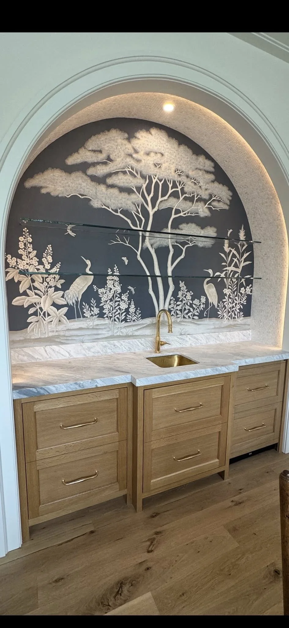 White oak wet bar
