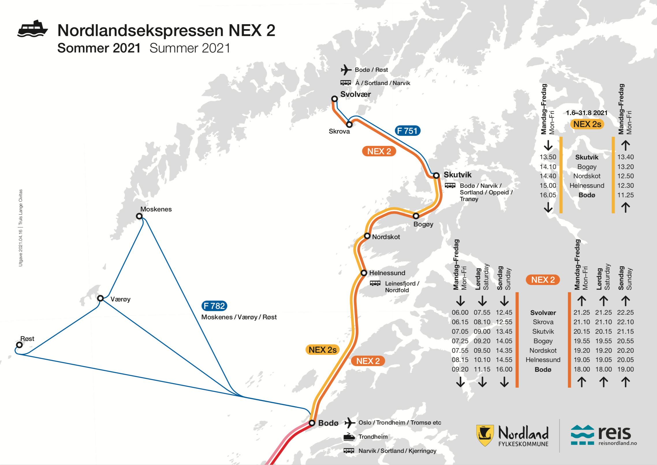 Her er sommerrutene for NEX