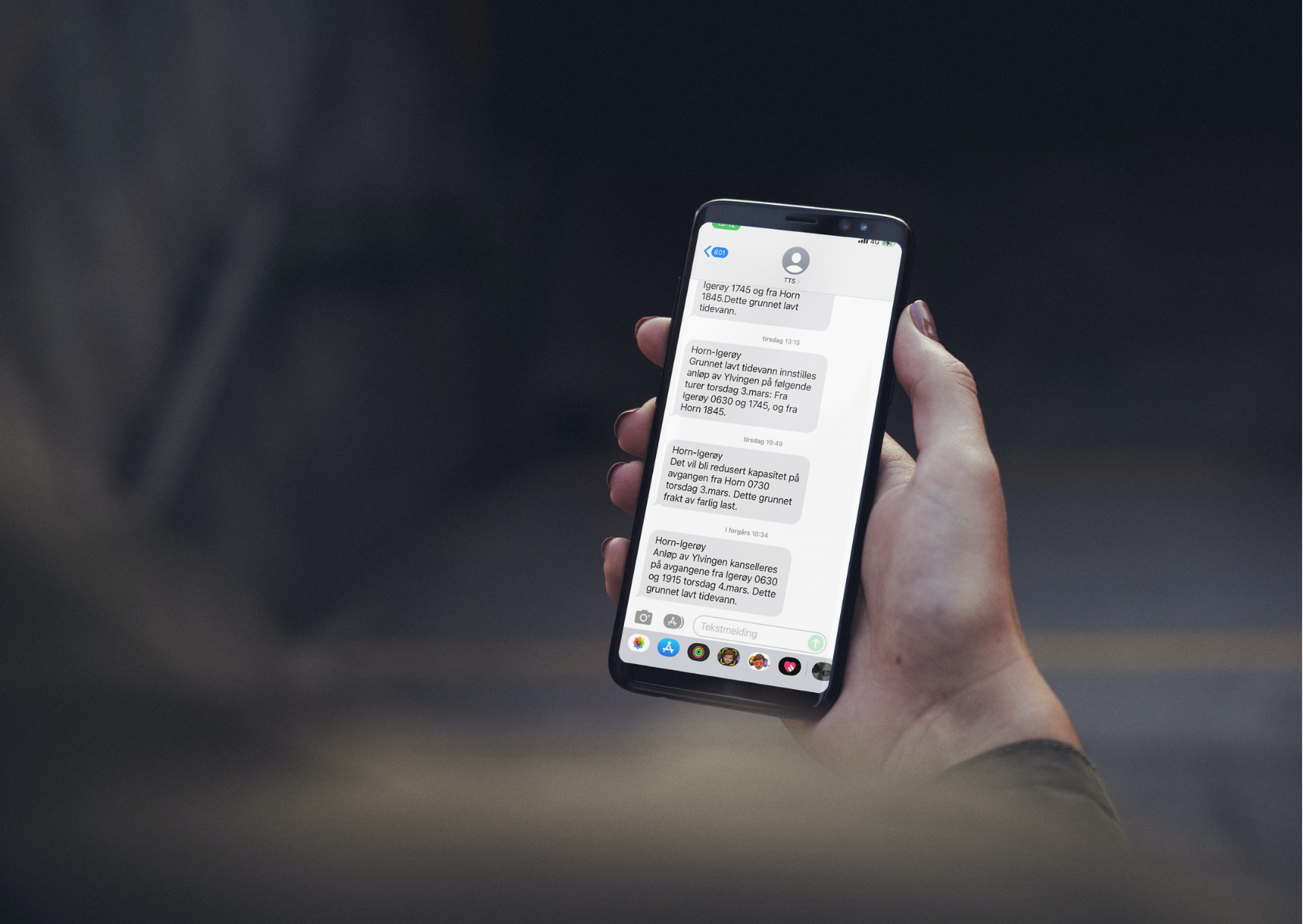 Endring i utsendelse av avvik på sms