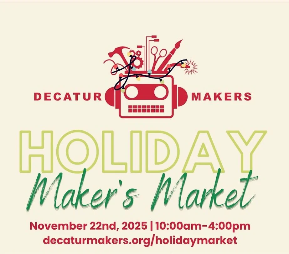 My girls and I will have a booth at the upcoming @decaturmakers Holiday Maker&rsquo;s Market on Saturday November 22nd. Come by and support lots of local makers of all sorts of mediums, enjoy hands on maker activities and a fun Kid Zone! I&rsquo;ll h