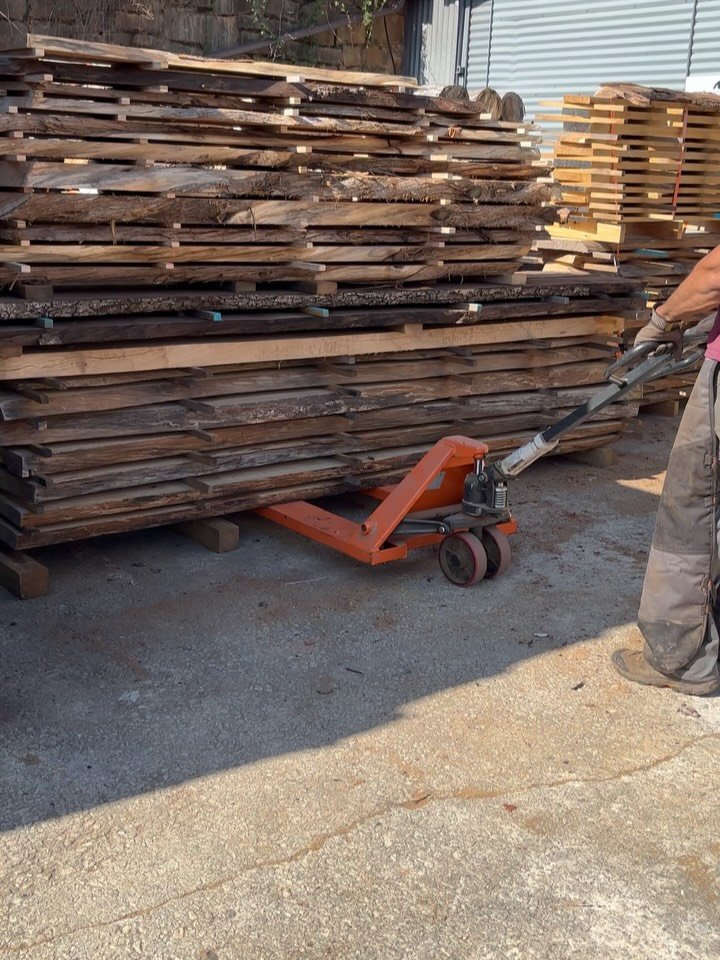 Ali and I got a lot done this weekend! We emptied the kiln, which means we had to then reload said kiln! I managed to inventory a few boards in between rolling in stacks. Some really pretty, super spalted Hackberry and 4 sweet Black Cherry boards. Ch