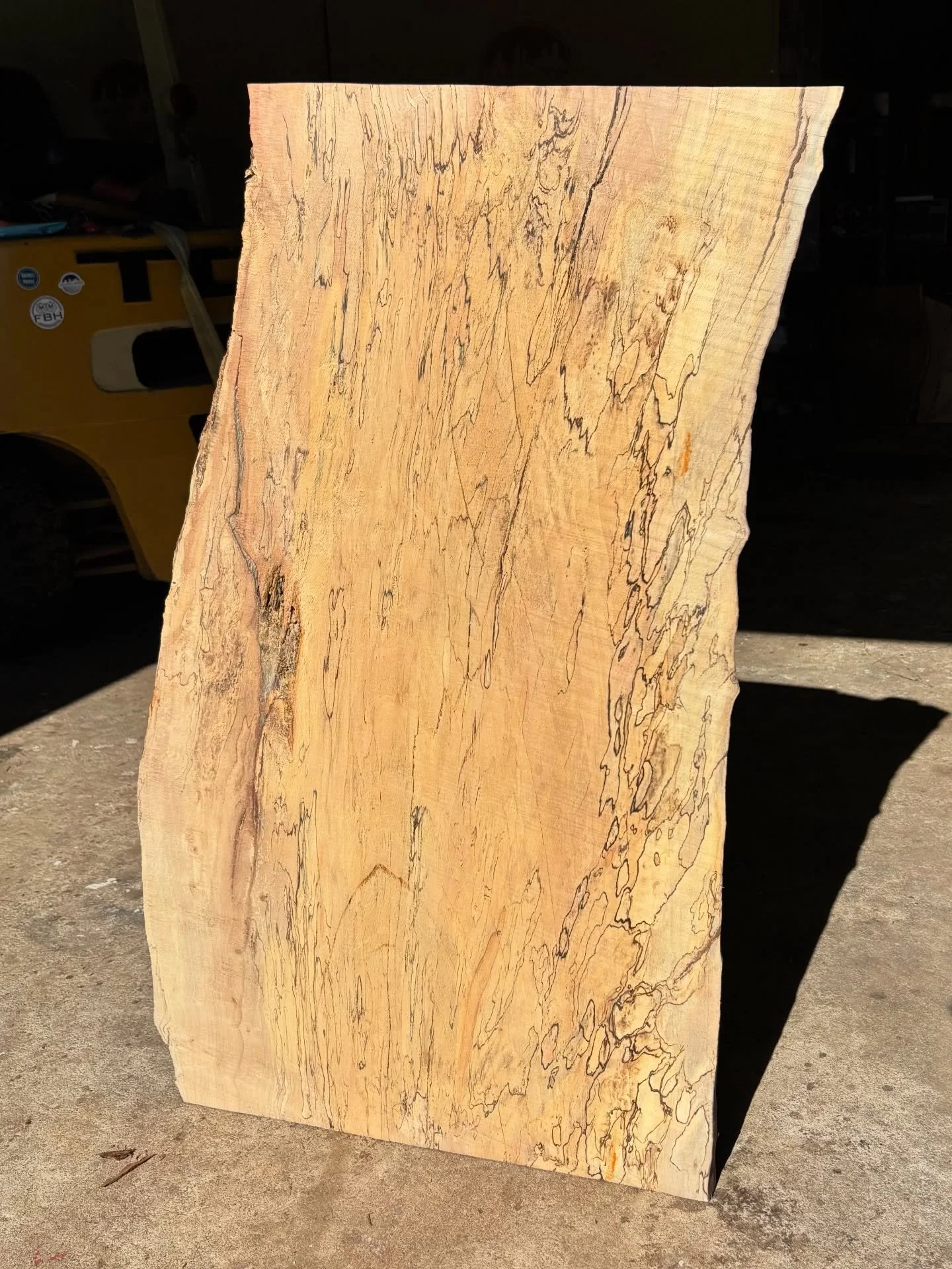 We have two more slabs from the super spalty, rainbow colored, crack-a-lackin, Silver Maple from Adairsville available. Pictures don&rsquo;t do them justice. The spalting is so rich, it looks like a pen and ink drawing! There were 4, but 2 sold befor