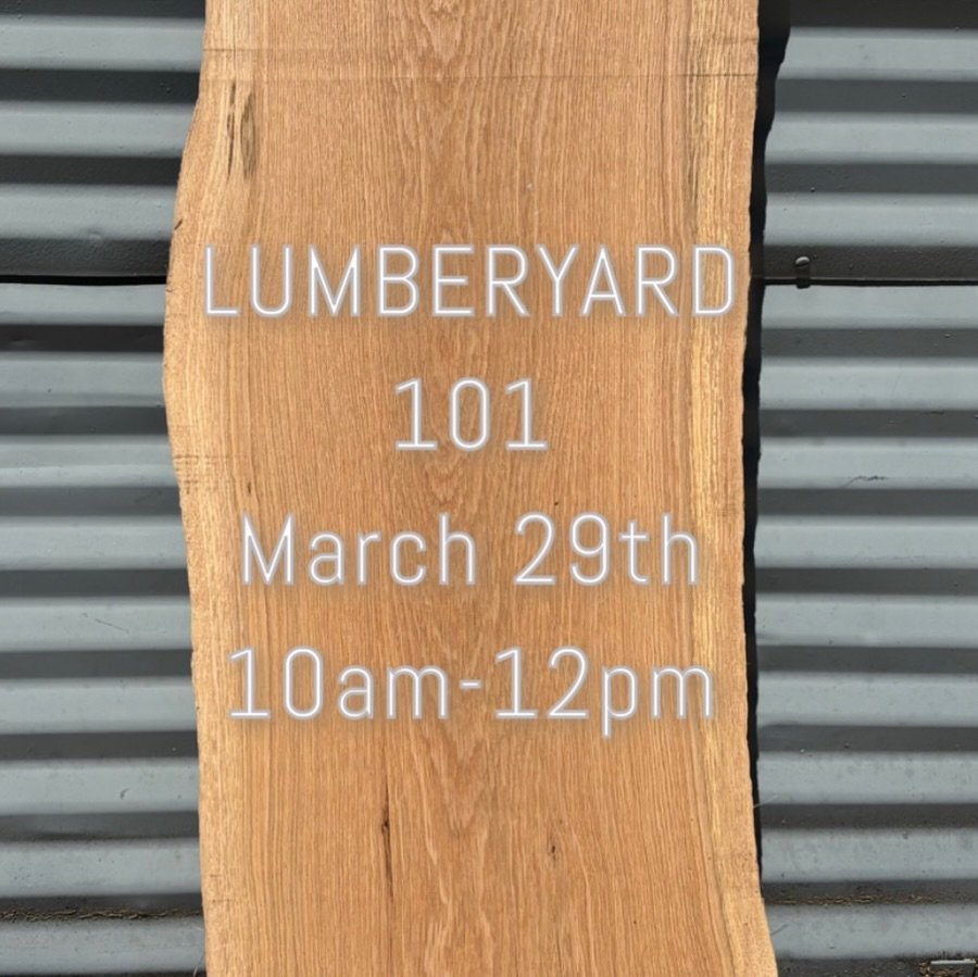 Join us this weekend, Sunday, March 29th from 10am-12pm for our first Lumberyard 101 class. Taught by our very talented friend Derik of @vanvleetwoodworking Come learn wood tips by a professional, sip on some good coffee, and have wood conversations 