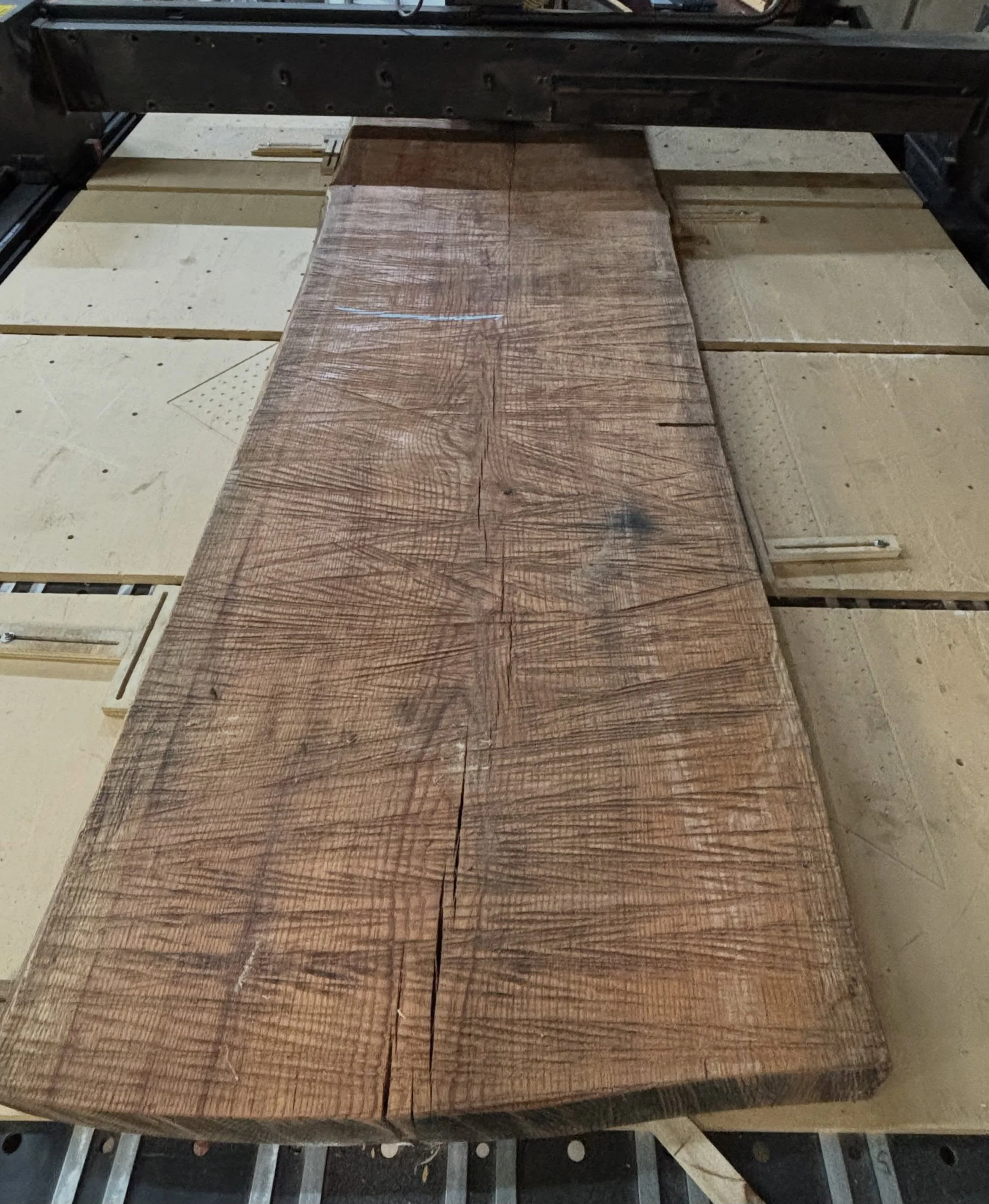 Giving this big Red Oak slab a CNC Glow Up for our friends @mintcoffeehousega ! It&rsquo;s going to make a beautiful table! If you find yourself in Tucker, do your taste buds a favor and stop in for a caffeinated beverage and a delicious flat bread! 