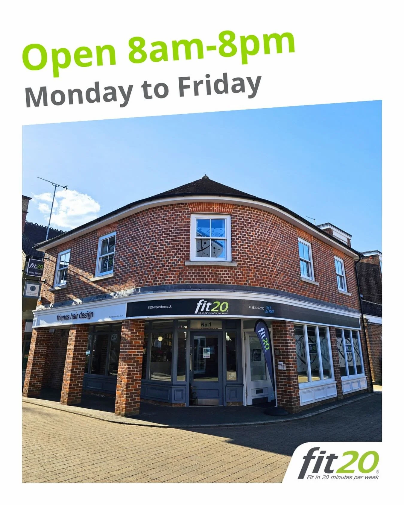 Our member @fit20harpenden knows life is busy, that&rsquo;s why they are making training as flexible as possible.
💪 
@fit20harpenden open 8am&ndash;8pm, Monday to Friday, so you can fit your session around your day:
- Before work
- During your lunch