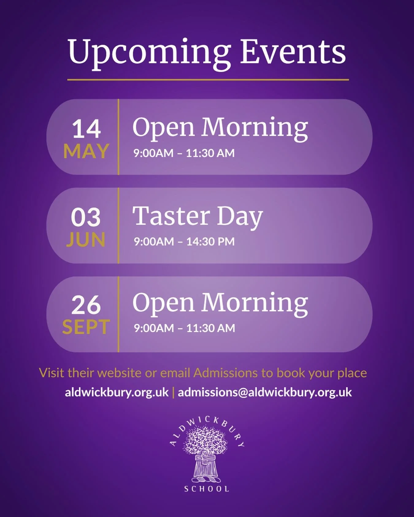 Visit our member @aldwickburyschool at their upcoming open events and discover how every child at Aldwickbury is free to find their greatness. 
🏫 
Open Mornings - Thursday 14th May &amp; Saturday 26th September
You&rsquo;ll tour the school with thei
