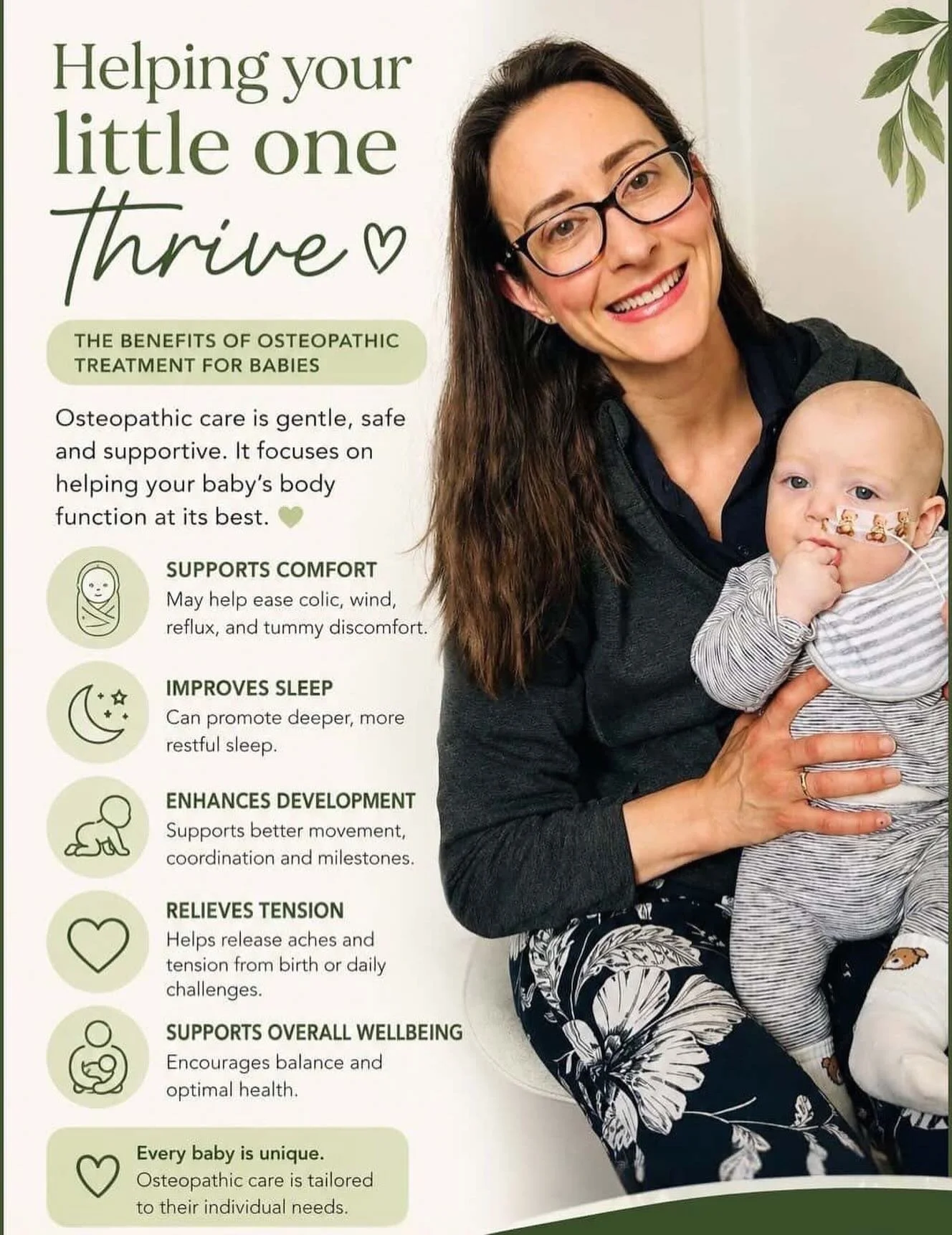 Our member @body_mechanix_harpenden shares the benefits of osteopathic treatment for babies.
👶
Osteopathic care is gentle, safe, and designed to support your baby&rsquo;s natural development and wellbeing.
✨ 
May help with: &bull; Colic, wind &amp; 
