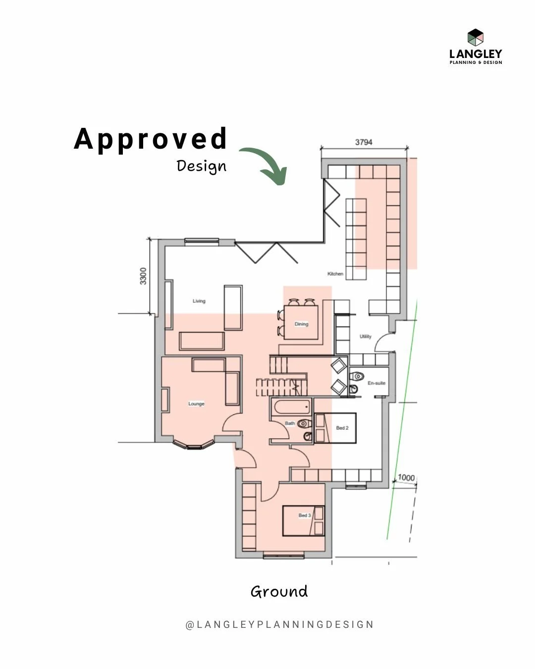 A fantastic transformation brought to life by our member @langleyplanningdesign 
🏡
Originally approved in 2022, this project involved a front, side and rear extension to an existing bungalow, alongside a roof enlargement and rear dormer. 
👷&zwj;♀️
