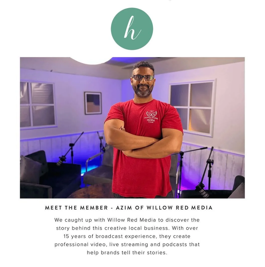 ✨Meet the Member ✨

We caught up with Azim at @willowredmedia to discover the story behind this creative local business. Bringing over 15 years of broadcast experience, they help businesses and brands tell their stories through professional video pro