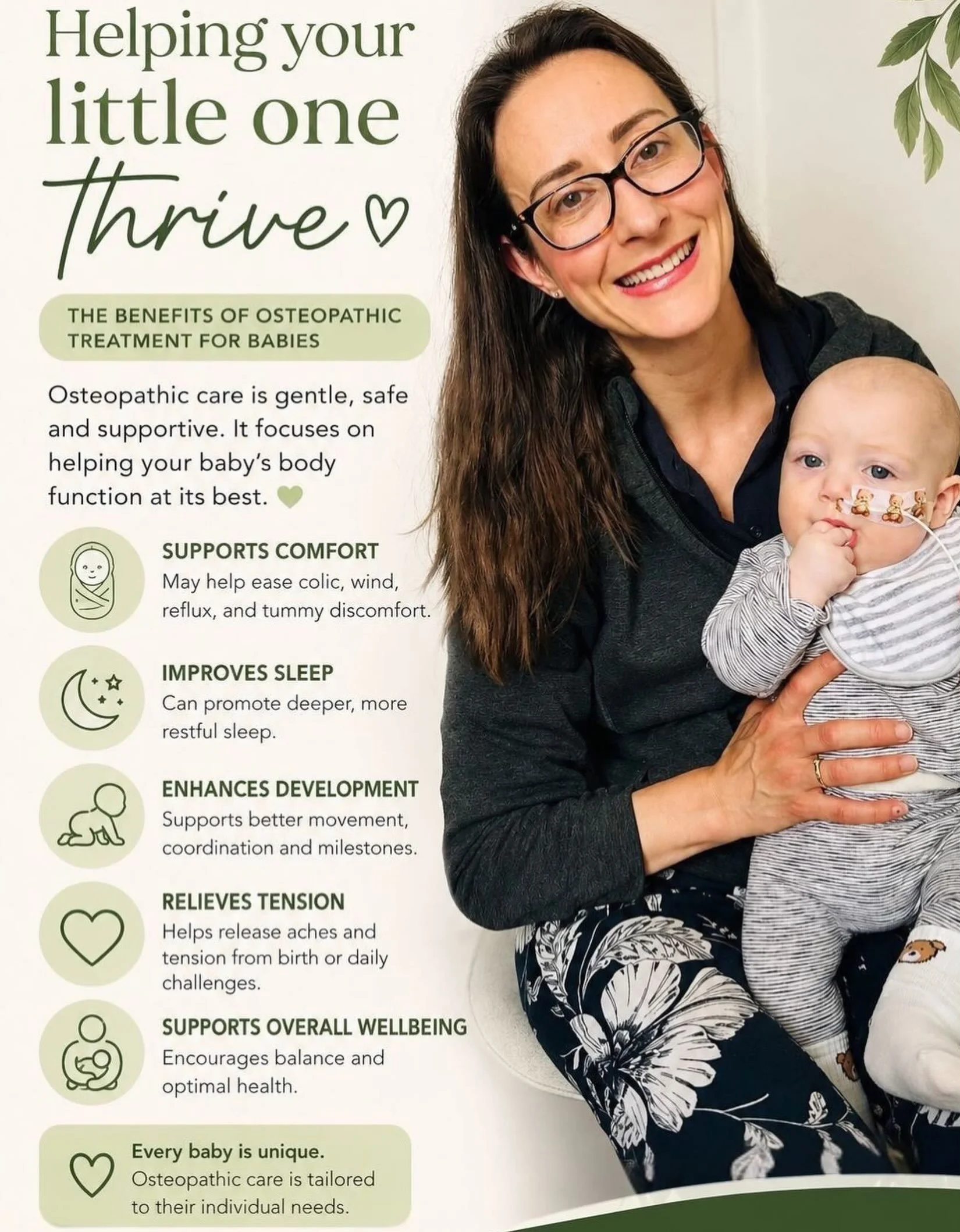 Our member @body_mechanix_harpenden can help your little ones thrive.
👶 
Osteopathic care for babies is gentle, safe and tailored to your little one&rsquo;s needs.
✅ 
Using soft, hands-on cranial techniques, treatment supports your baby&rsquo;s natu