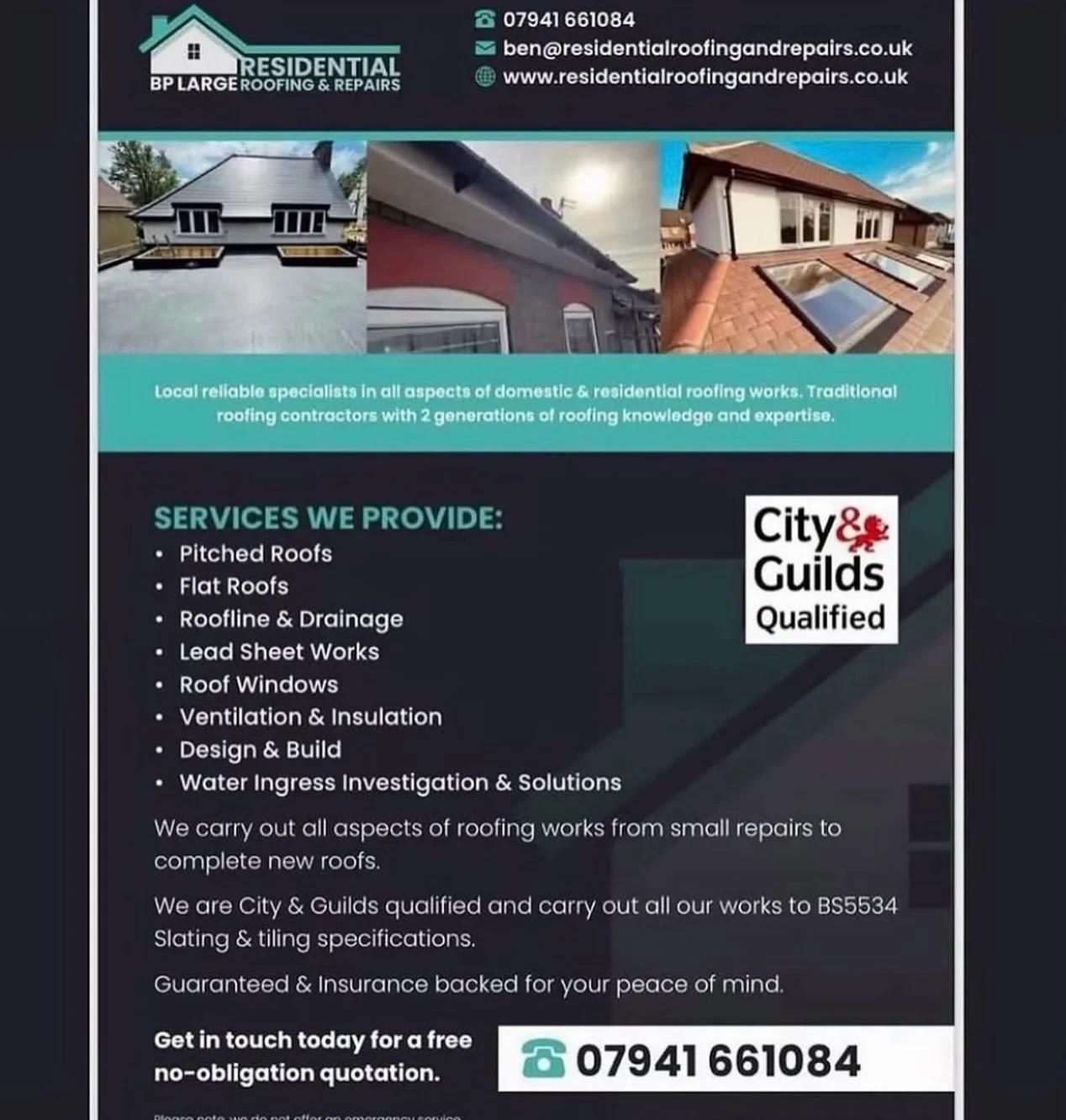 🏠 Local, Reliable Roofing Experts 🛠️
 Our member Residential Roofing &amp; Repairs are specialists in all aspects of domestic &amp; residential roofing&mdash;from small repairs to full roof replacements.
🧰
 Their Services Include: &bull; Pitched &