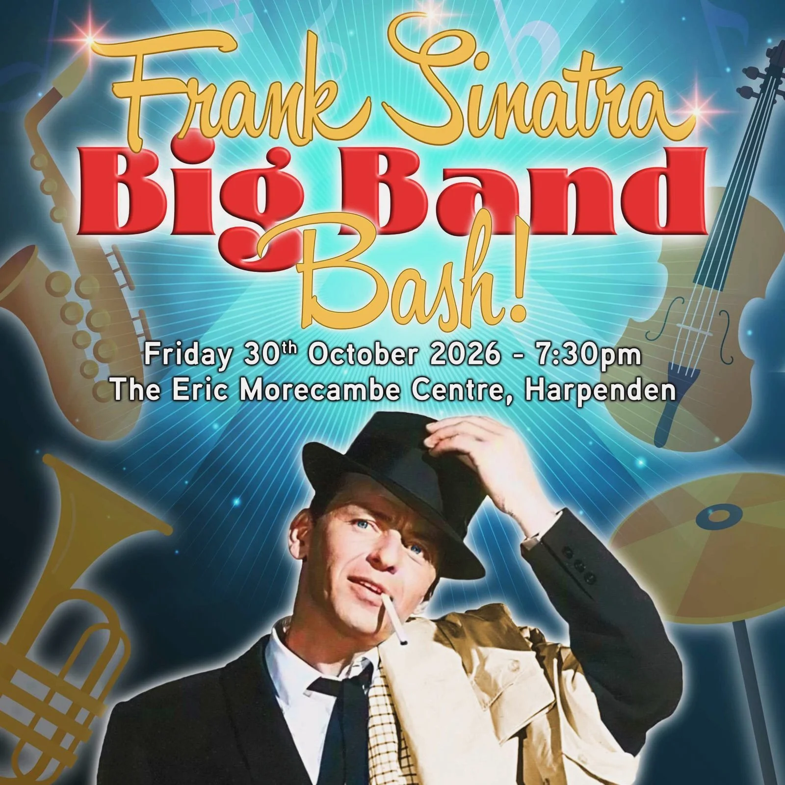 🎵 Frank Sinatra Big Band Bash 🎵

Friday 30th Oct, 7.30pm @theericmorecambecentre 

Calling all Sinatra fans! Join award-winning singer Robert Habermann for an evening of the greatest swinging hits of Frank Sinatra. 
🎷 
Discovered by legendary Amer