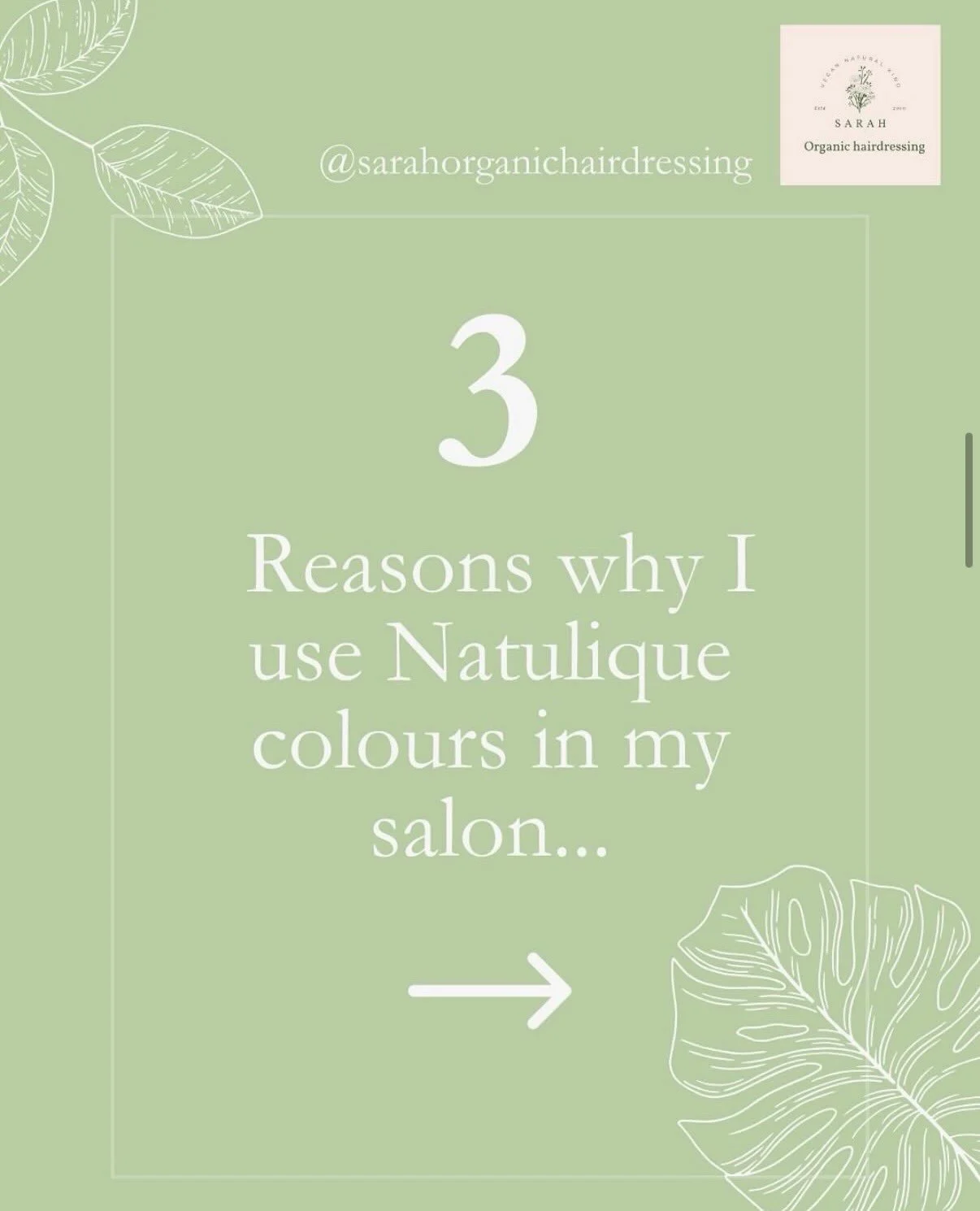 3 reasons why our member @sarahorganichairdressing only uses Natulique Organic colours in her salon.&nbsp;
💇&zwj;♀️ 
They are the kindest&nbsp;and most natural range that she could find to ensure that she keeps her clients hair and wellbeing as heal